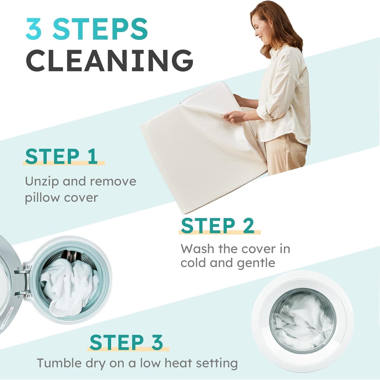 Cojín en cuña Bedluxe 60x60 cm Espuma viscoelástica