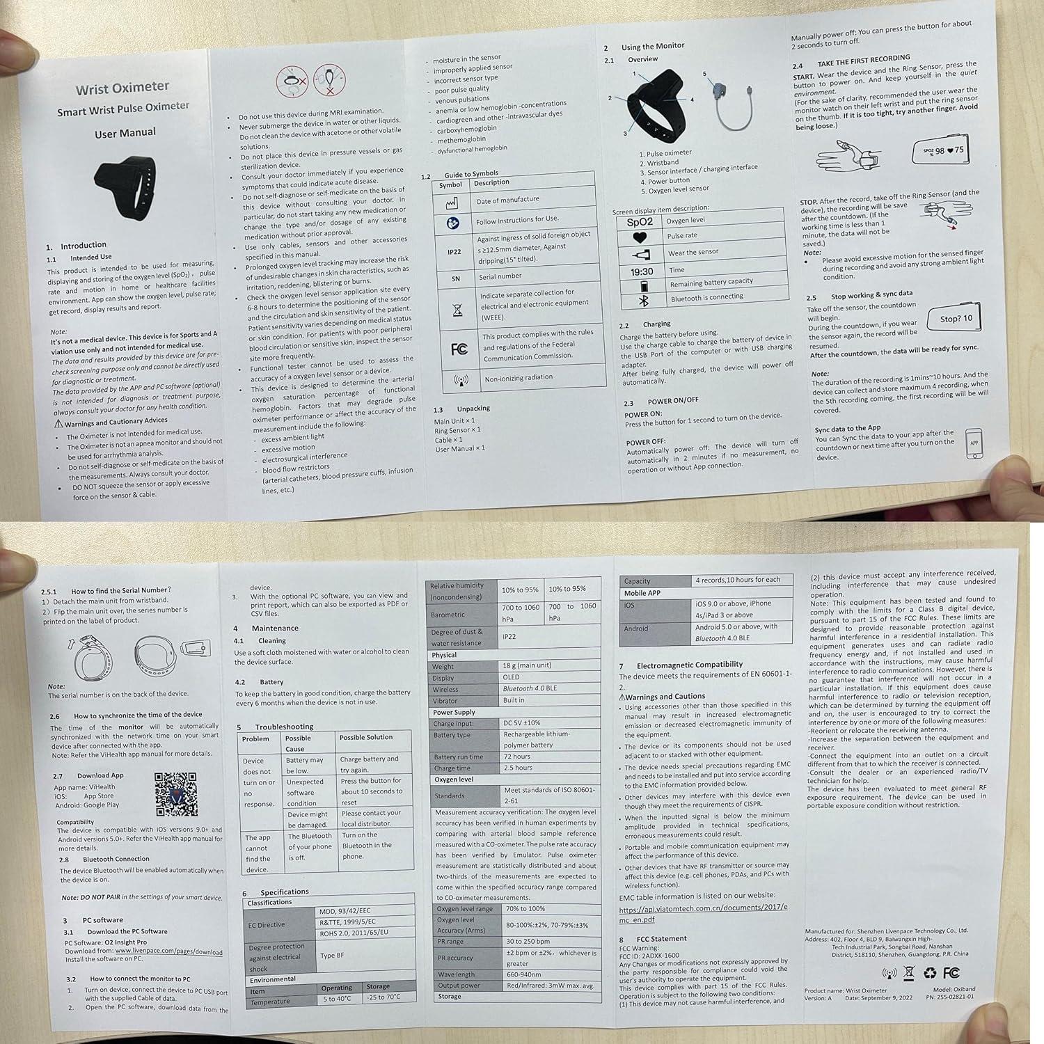 Oximetro de Pulso Wellue Oxiband con APP y Recordatorio