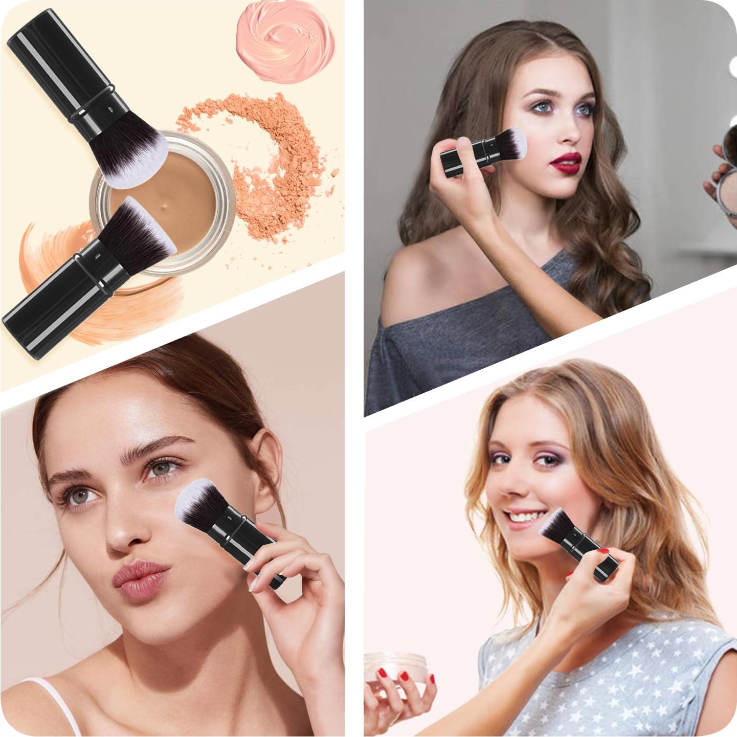 Brochas de Maquillaje Retráctiles Keriloo 2 Pack Kabuki