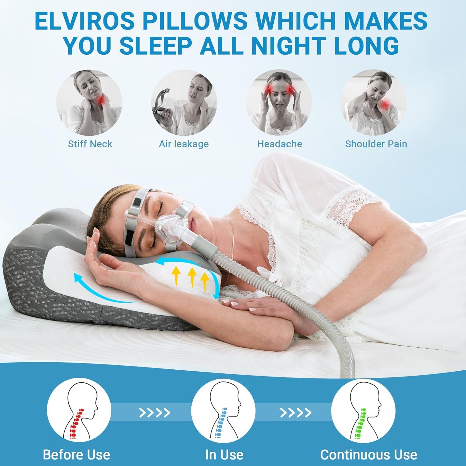 Almohada Cervical Elviros Ergonómica para CPAP 60x41.2 cm