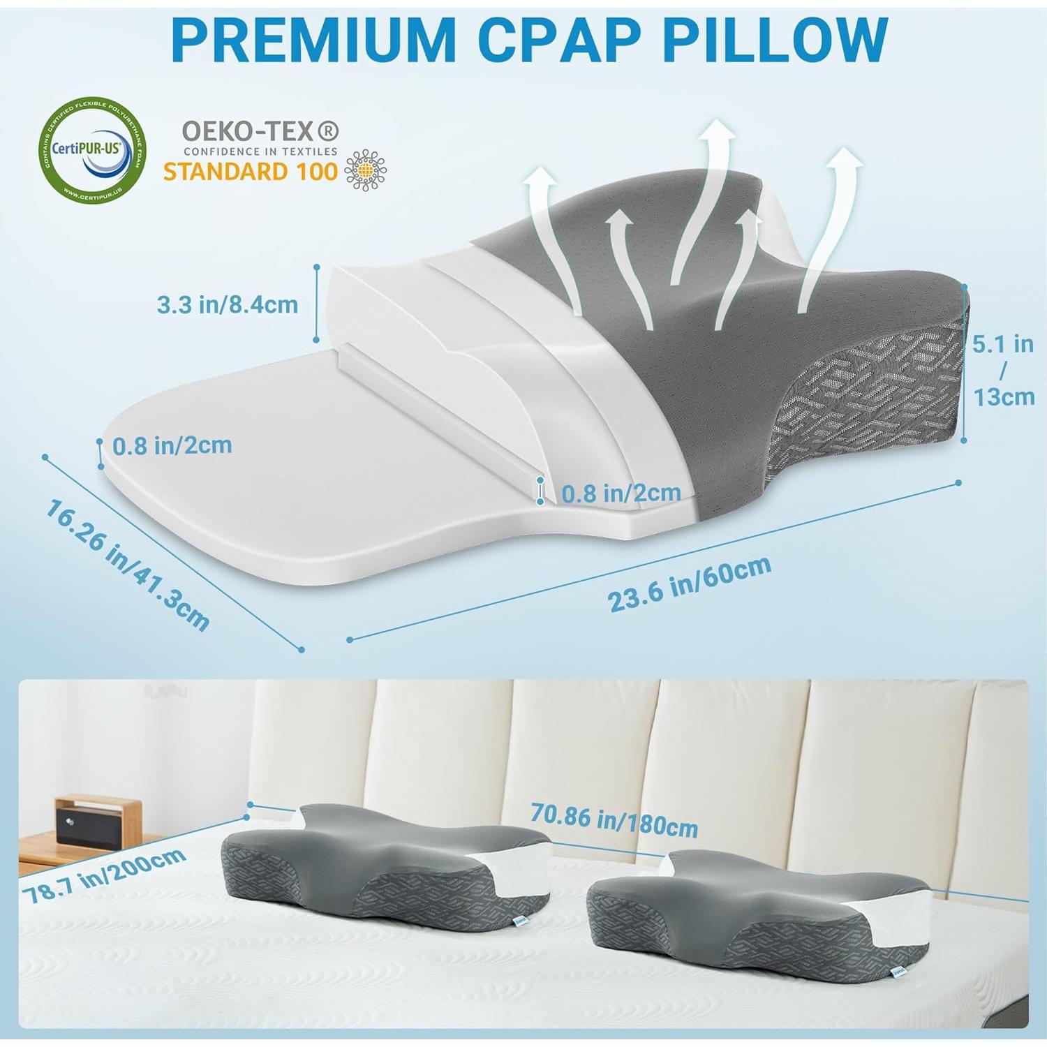 Almohada Cervical Elviros Ergonómica para CPAP 60x41.2 cm