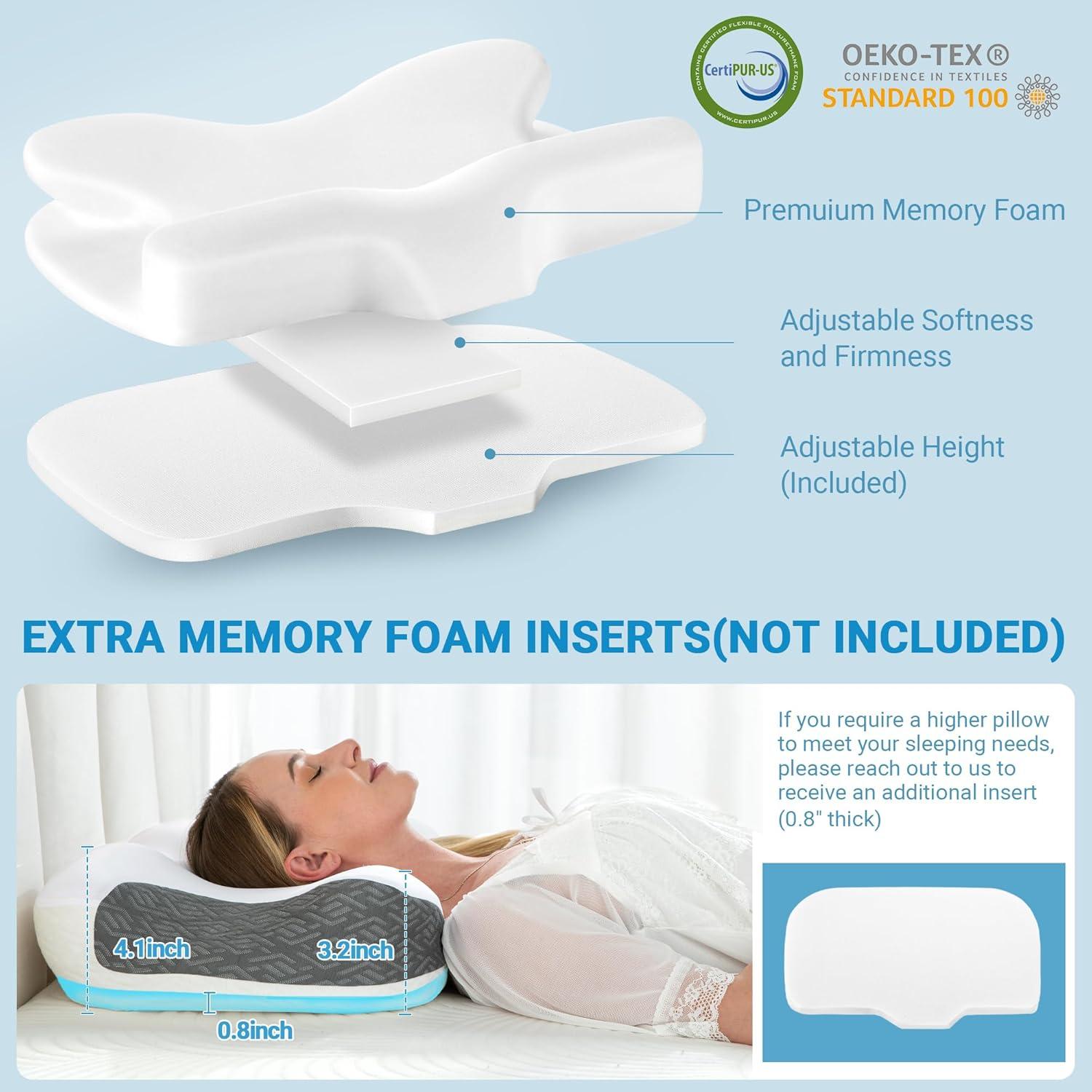 Almohada Cervical Elviros Ergonómica para CPAP 60x41.2 cm