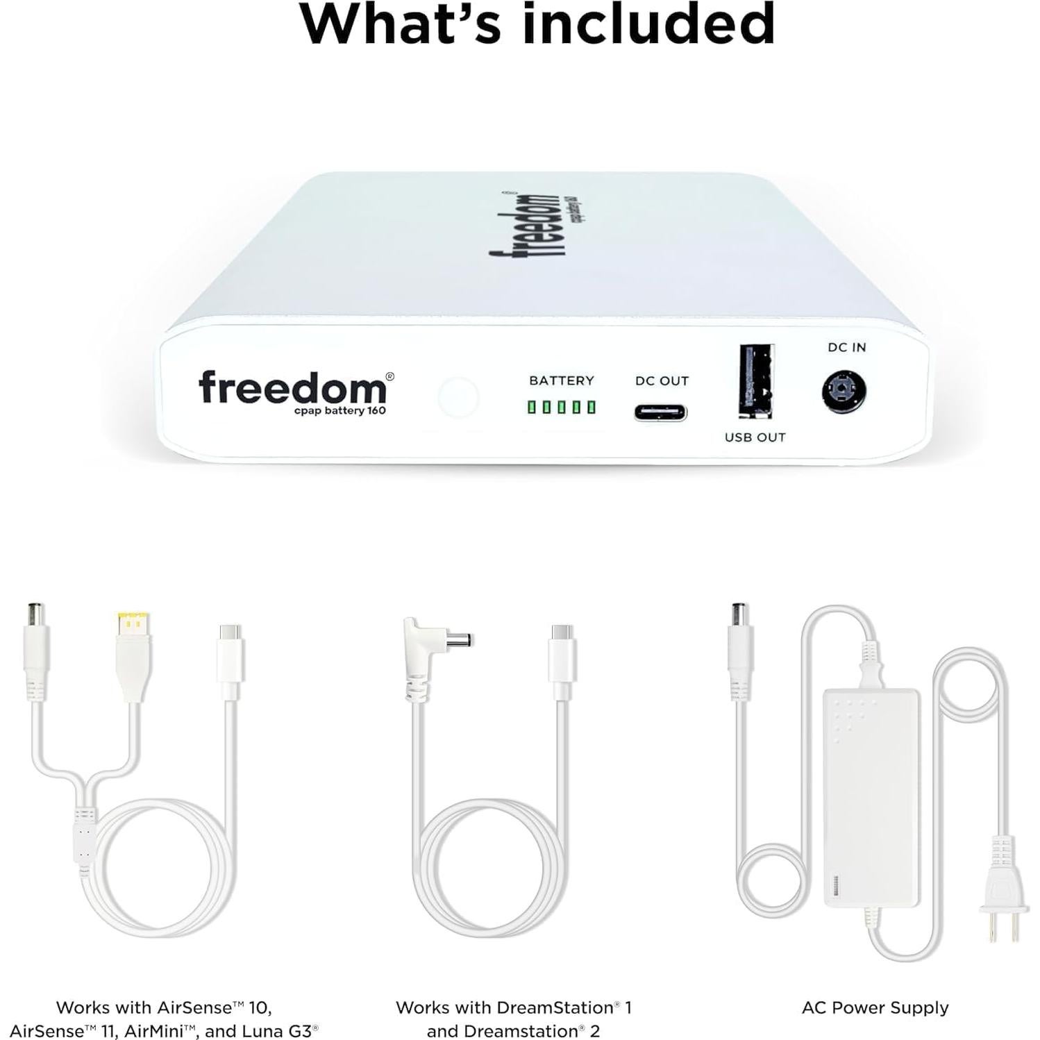 Batería de Respaldo CPAP Freedom 160 horas Blanco