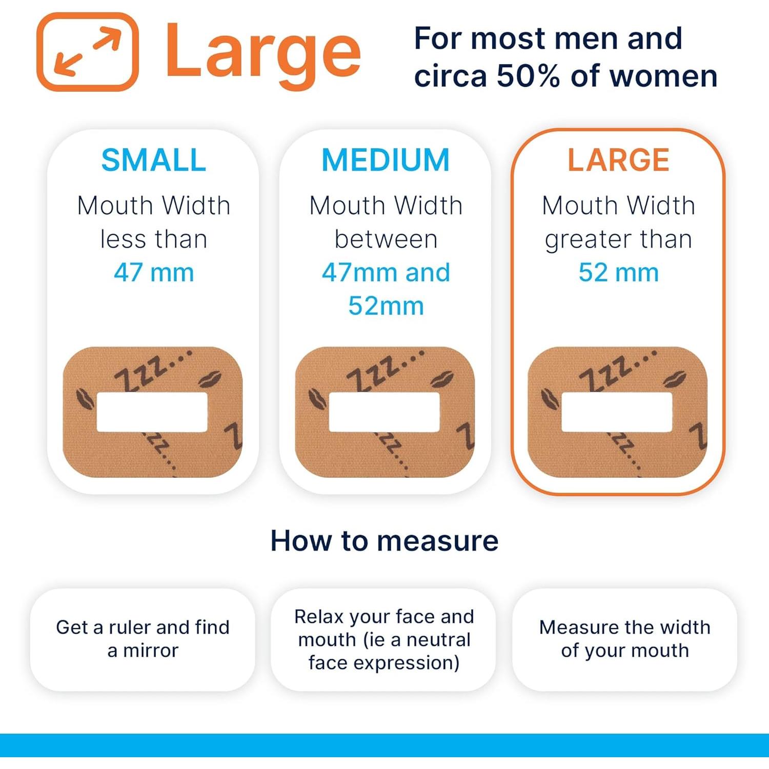 Cinta para dormir MYOTAPE Grande - Mejora respiración nasal