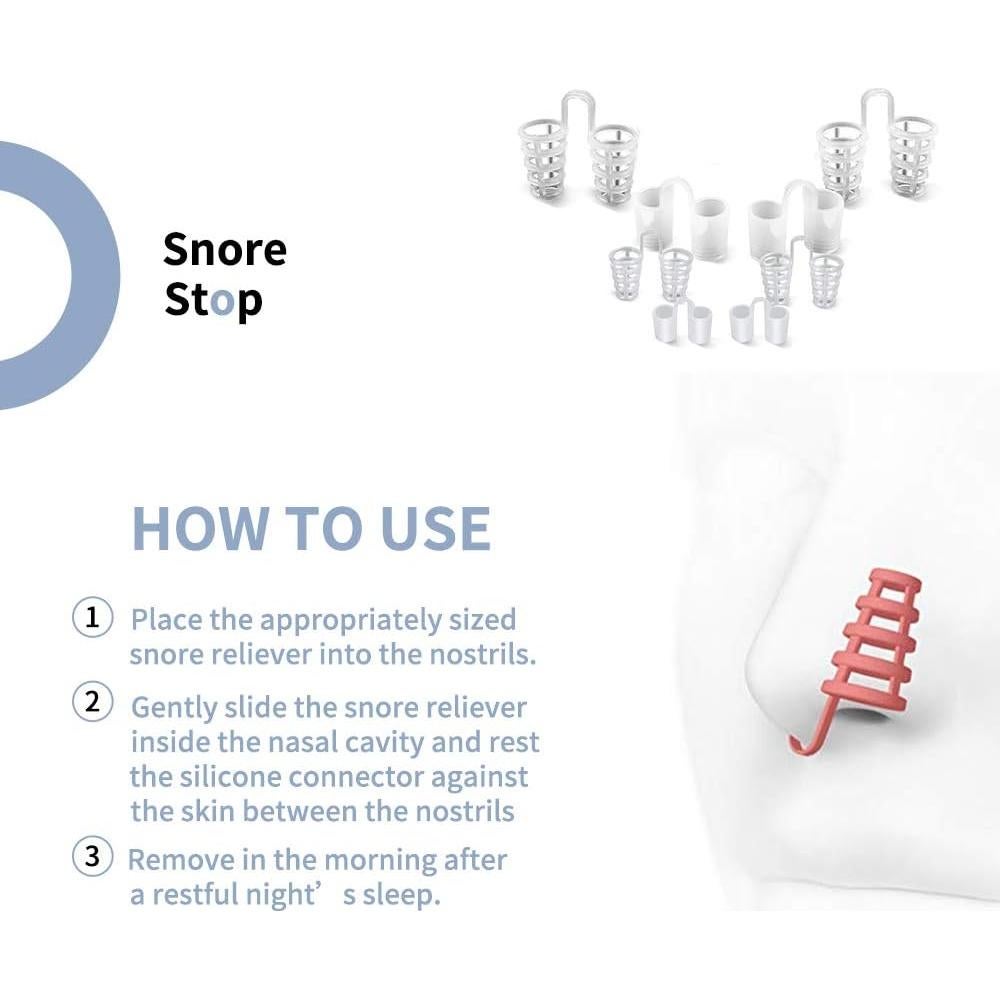 Paquete de 8 Válvulas Nasales Antisnoring QTYJ con Estuche