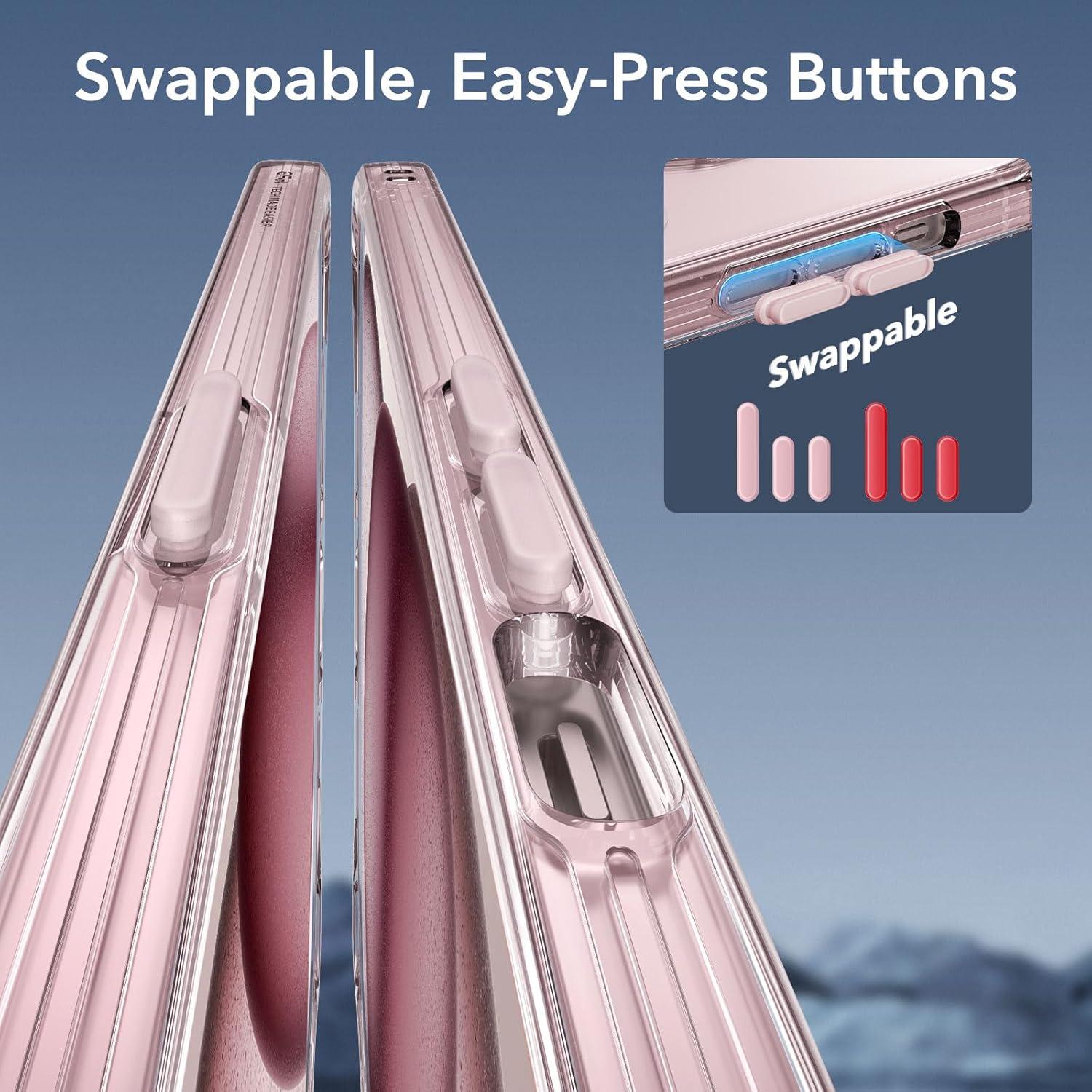 Funda Mate Translúcida ESR para iPhone 15 Rosa Claro