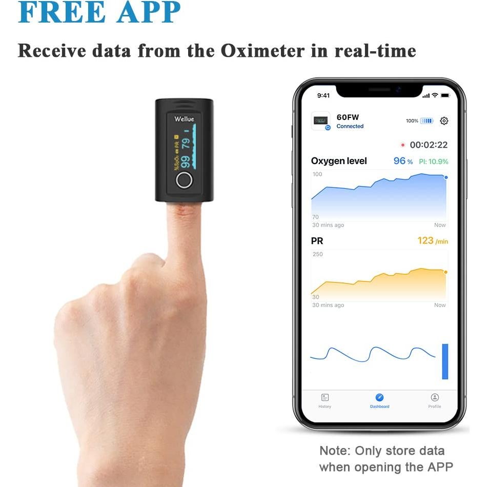 Oxímetro de Pulso Wellue PC-60FW Bluetooth con APP