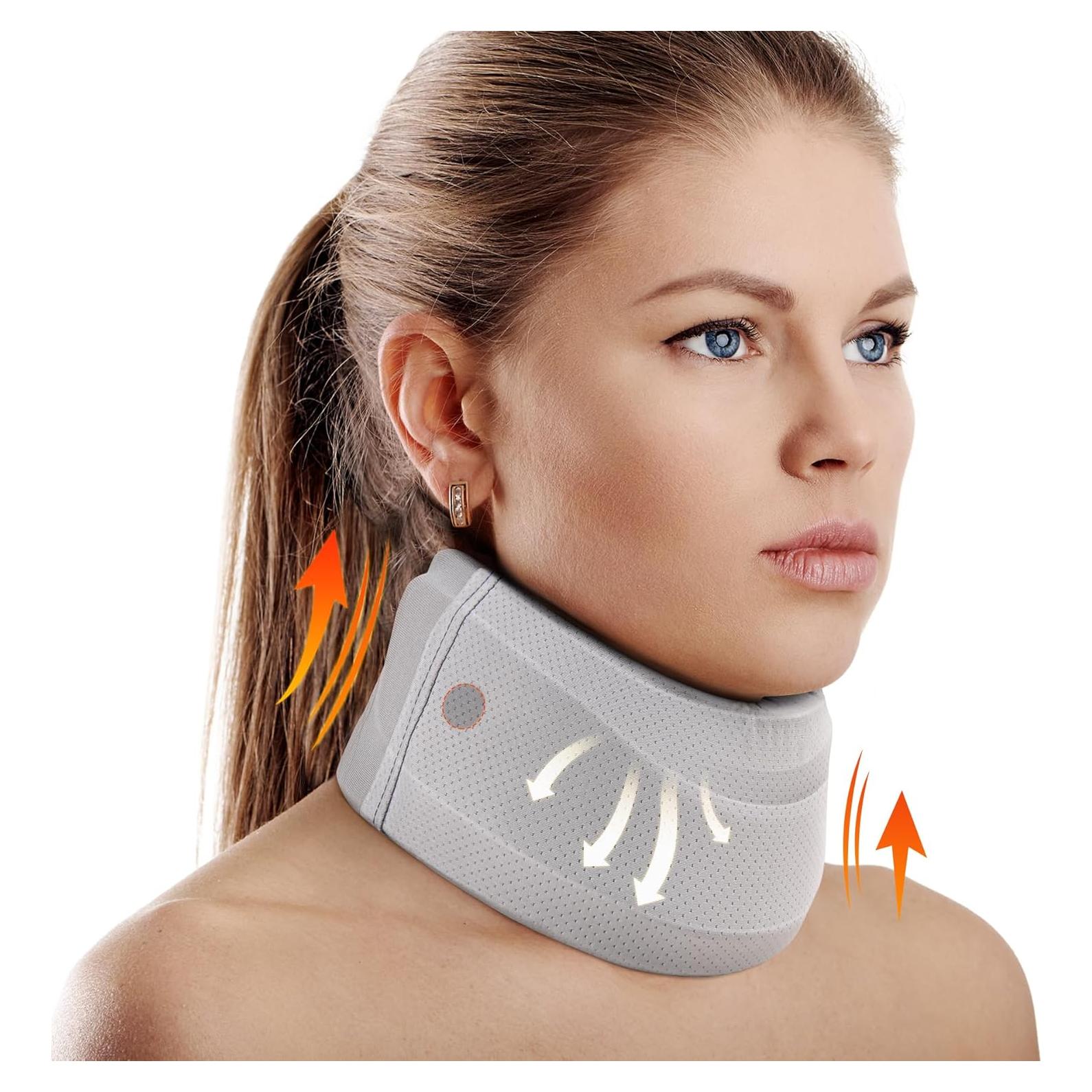Collarín cervical Cozyhealth M Gris soporte blando 8.89 cm