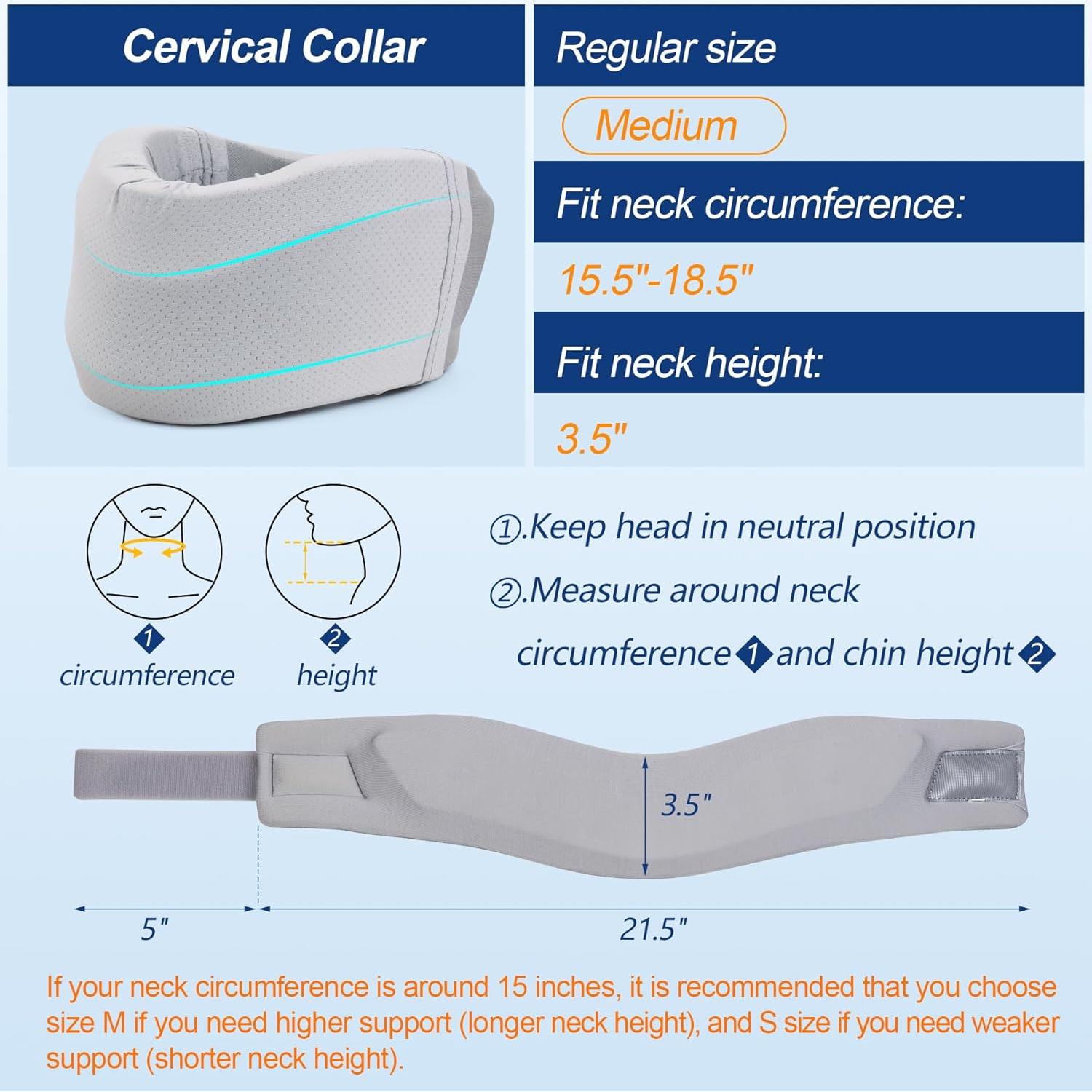 Collarín cervical Cozyhealth M Gris soporte blando 8.89 cm