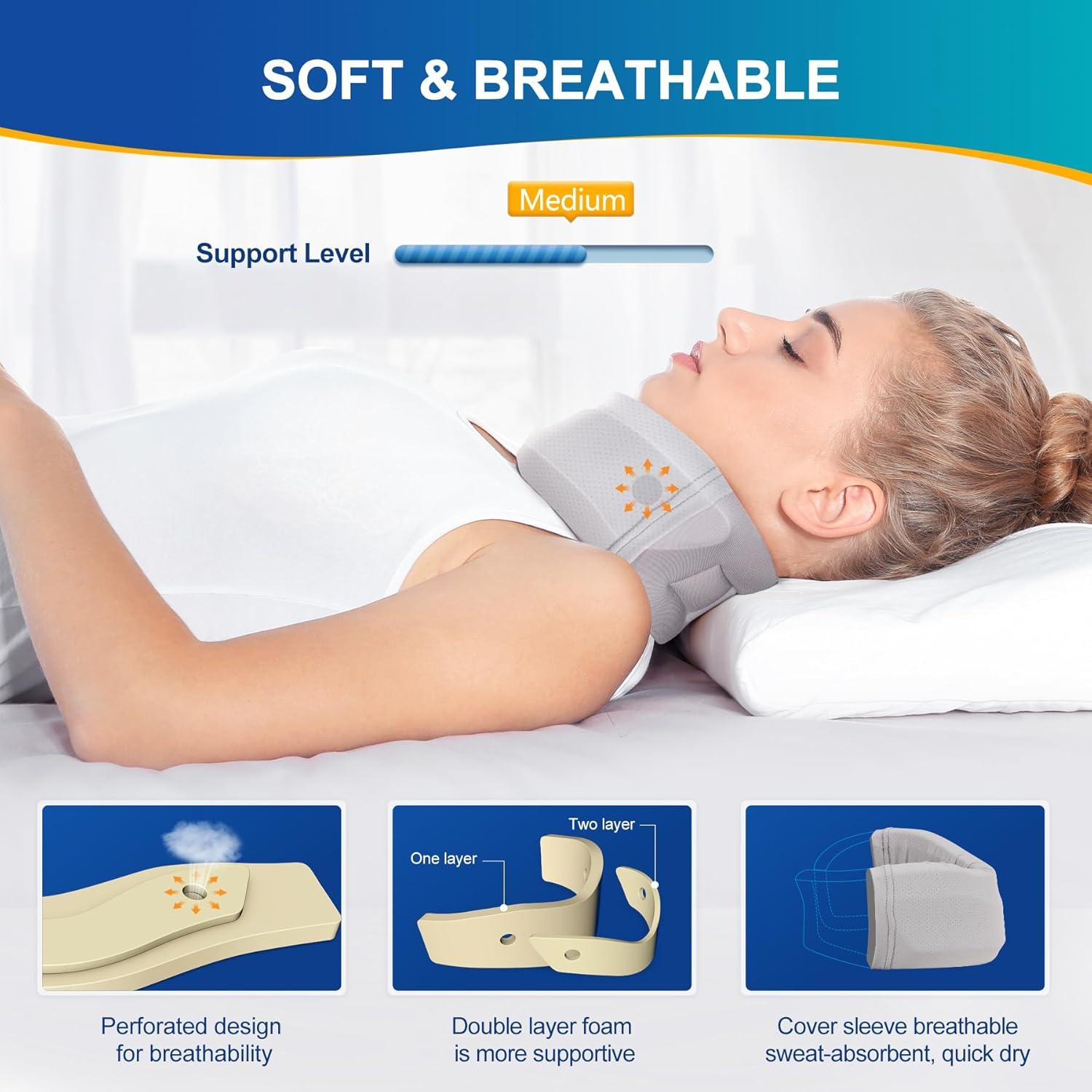 Collarín cervical Cozyhealth M Gris soporte blando 8.89 cm