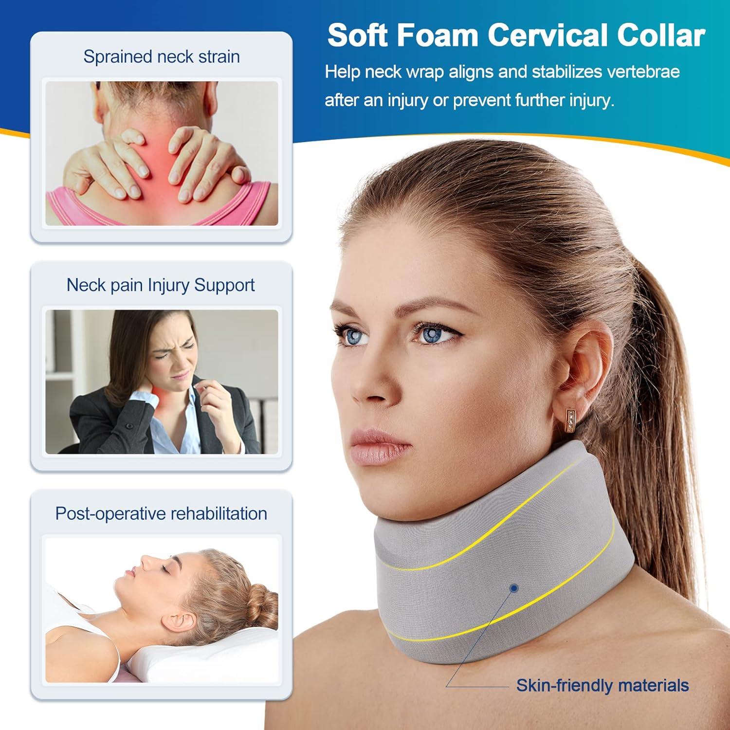 Collarín cervical Cozyhealth M Gris soporte blando 8.89 cm
