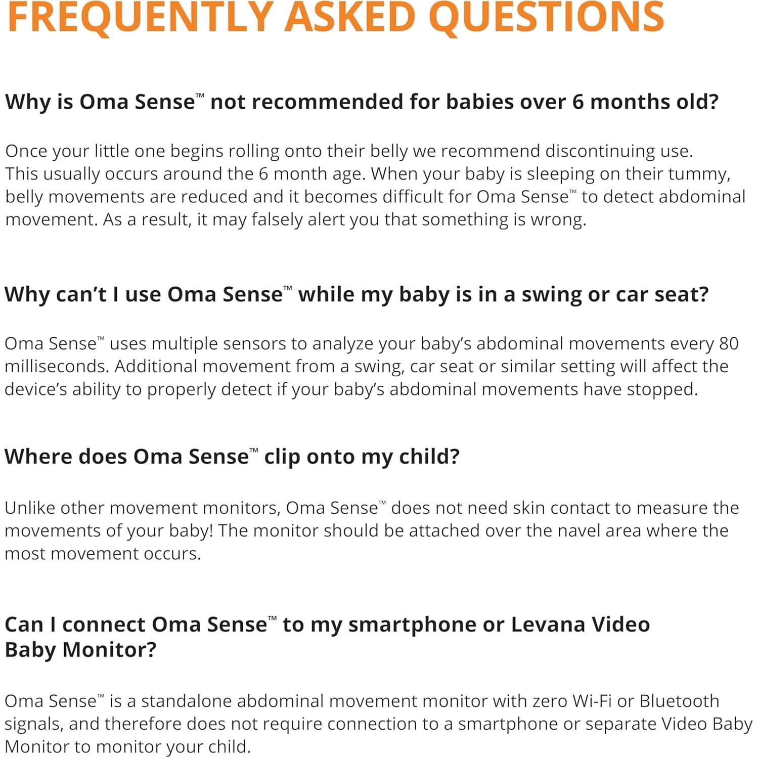 Monitor de Movimiento para Bebés Levana Oma Sense Portátil