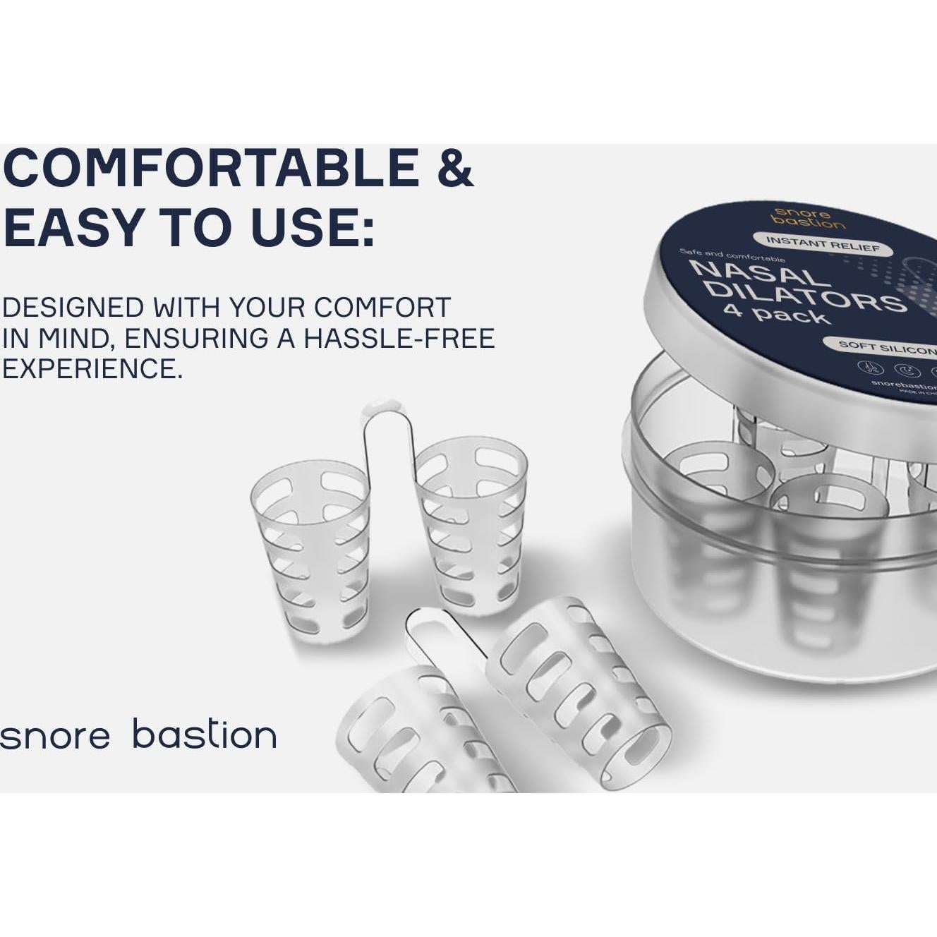 Dilatores Nasales Snore Bastion XL - 4 Conos de Silicona Suave