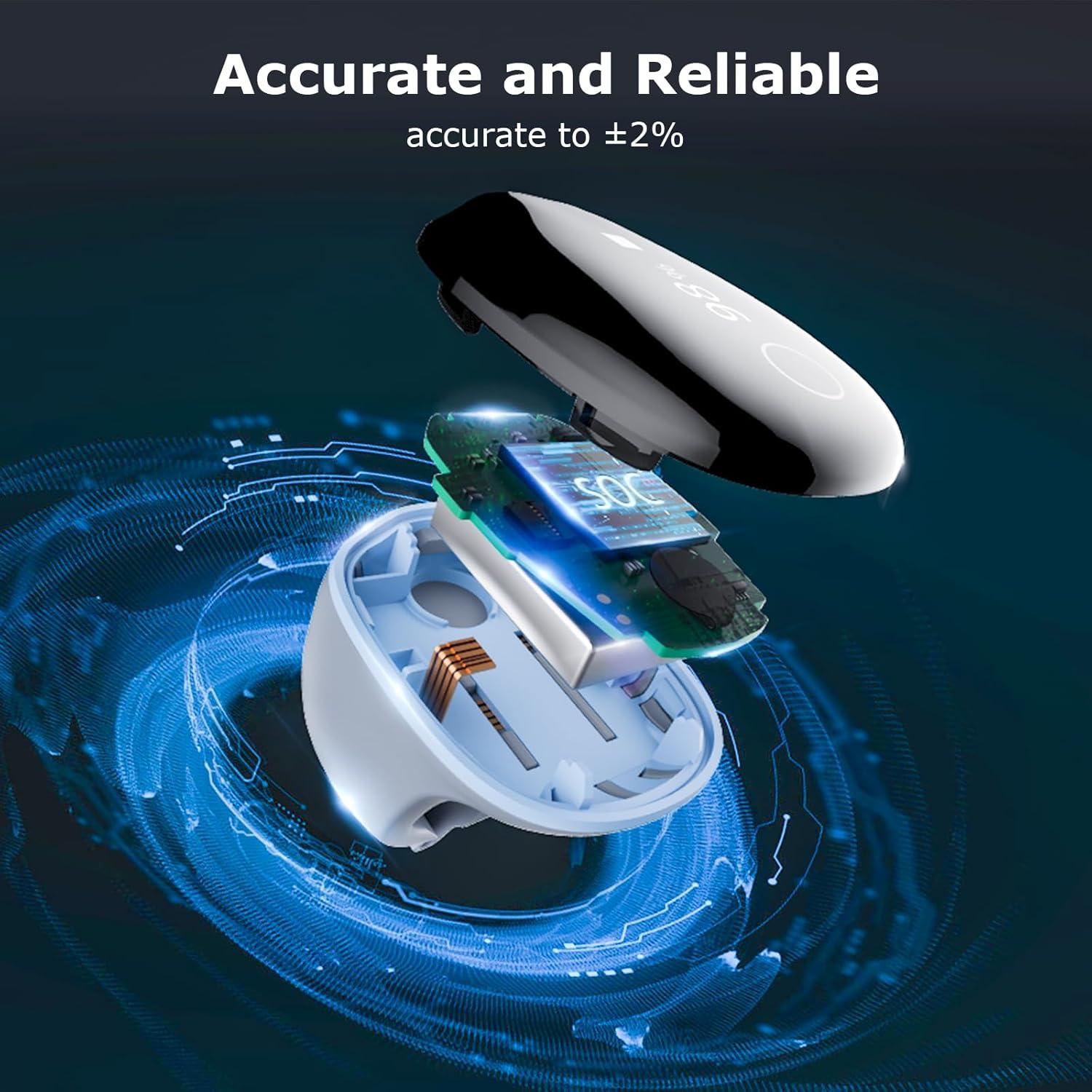 Monitor de Oxígeno Wellue O2Ring Bluetooth Recargable - Oximetro de Pulso con APP