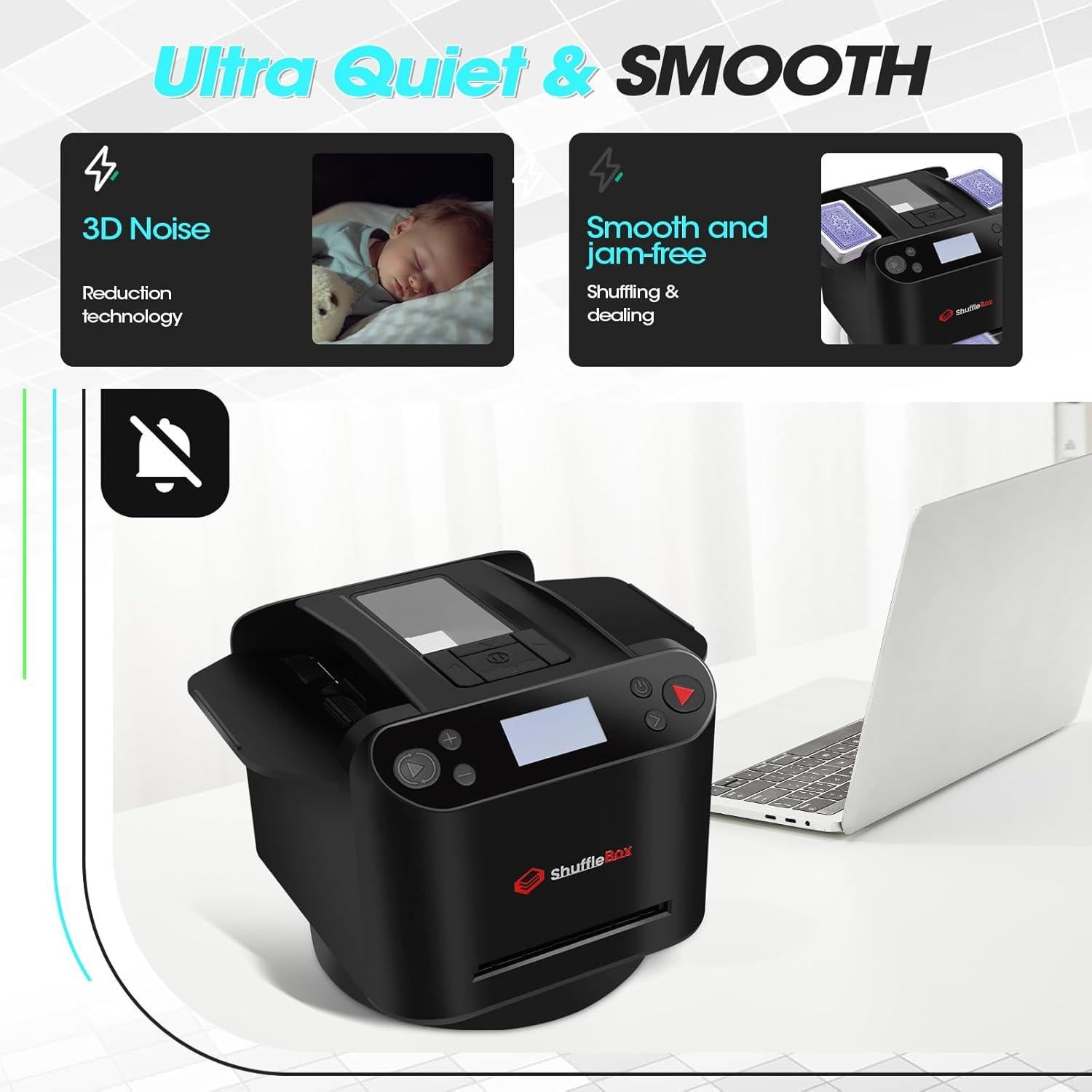 Barajador y Repartidor Automático ShuffleBox G1 Pro - Silencioso, Recargable, Control Remoto