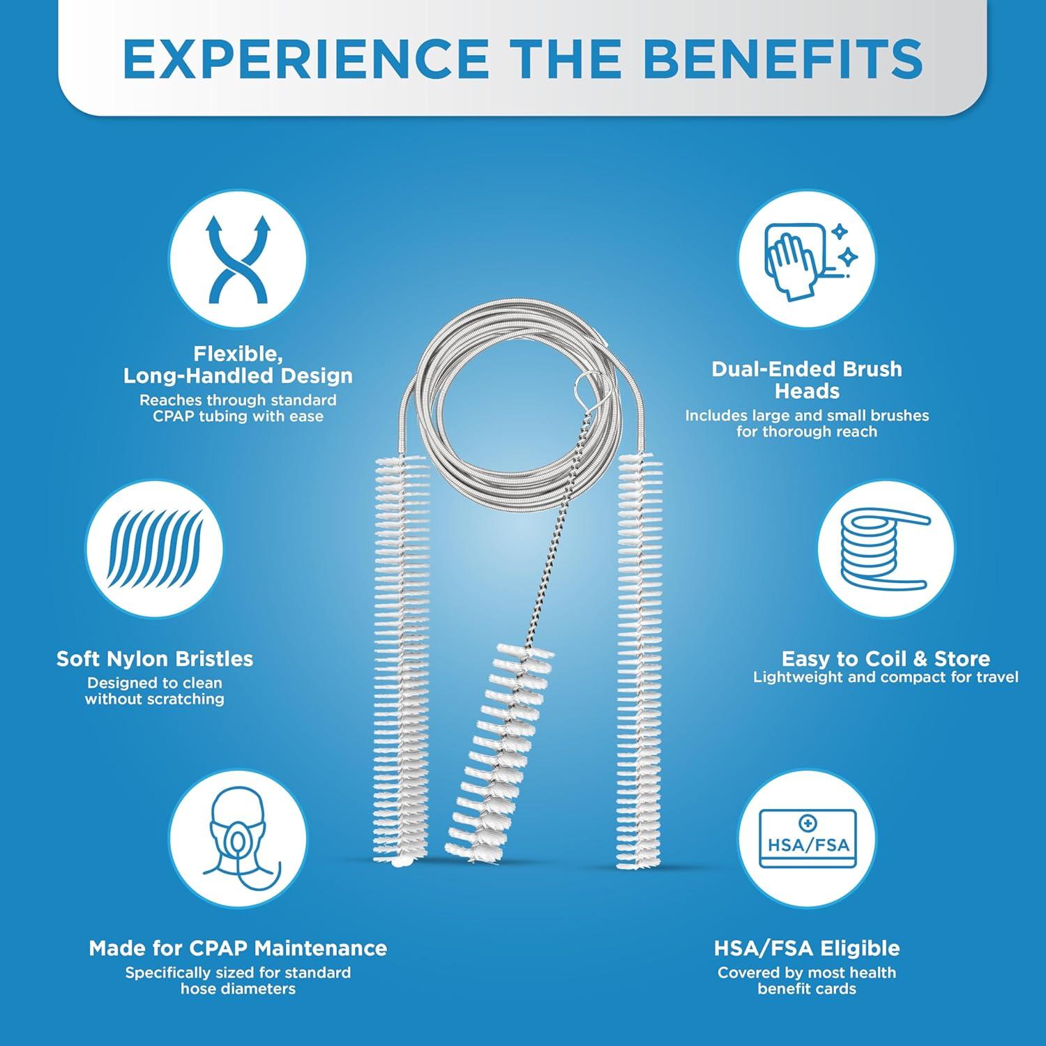 Cepillo de Limpieza CPAP Resplabs 8 en 1 para Mangueras y Más