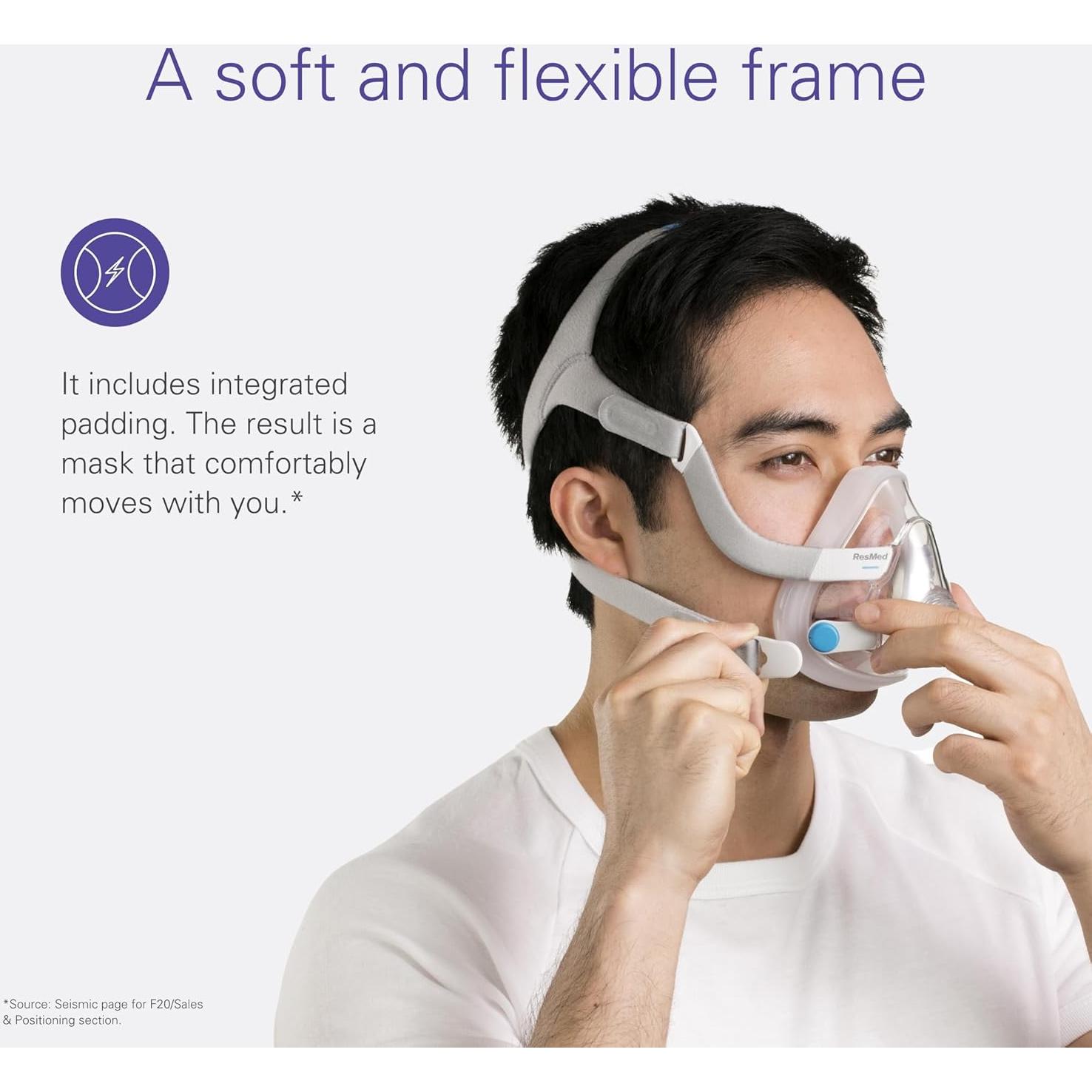 Correa CPAP ResMed AirFit F20 Reemplazo Estándar Azul