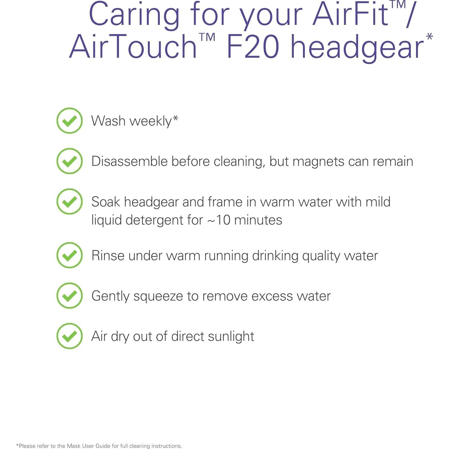 Correa CPAP ResMed AirFit F20 Reemplazo Estándar Azul