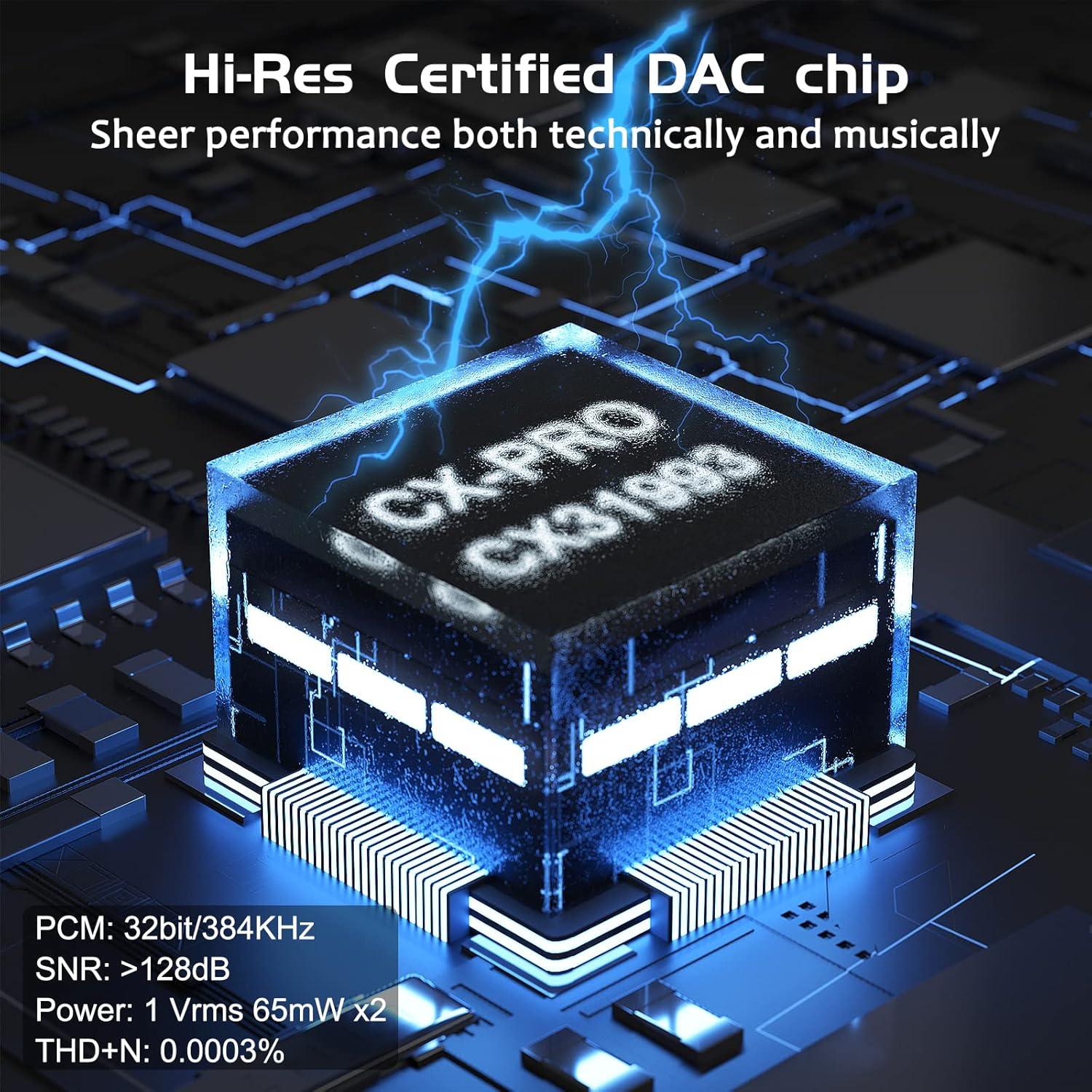 Hi-Res Lossless Music CX Pro USB C to 3.5 mm Audio Adapter HiFi 32bit 384KHz CX31993 Dongle Headphone Amp USB C DAC Compatible with iPhone 15 Pro Max Plus, Galaxy S23 Ultra, Pixel 7 iPad Air Mini