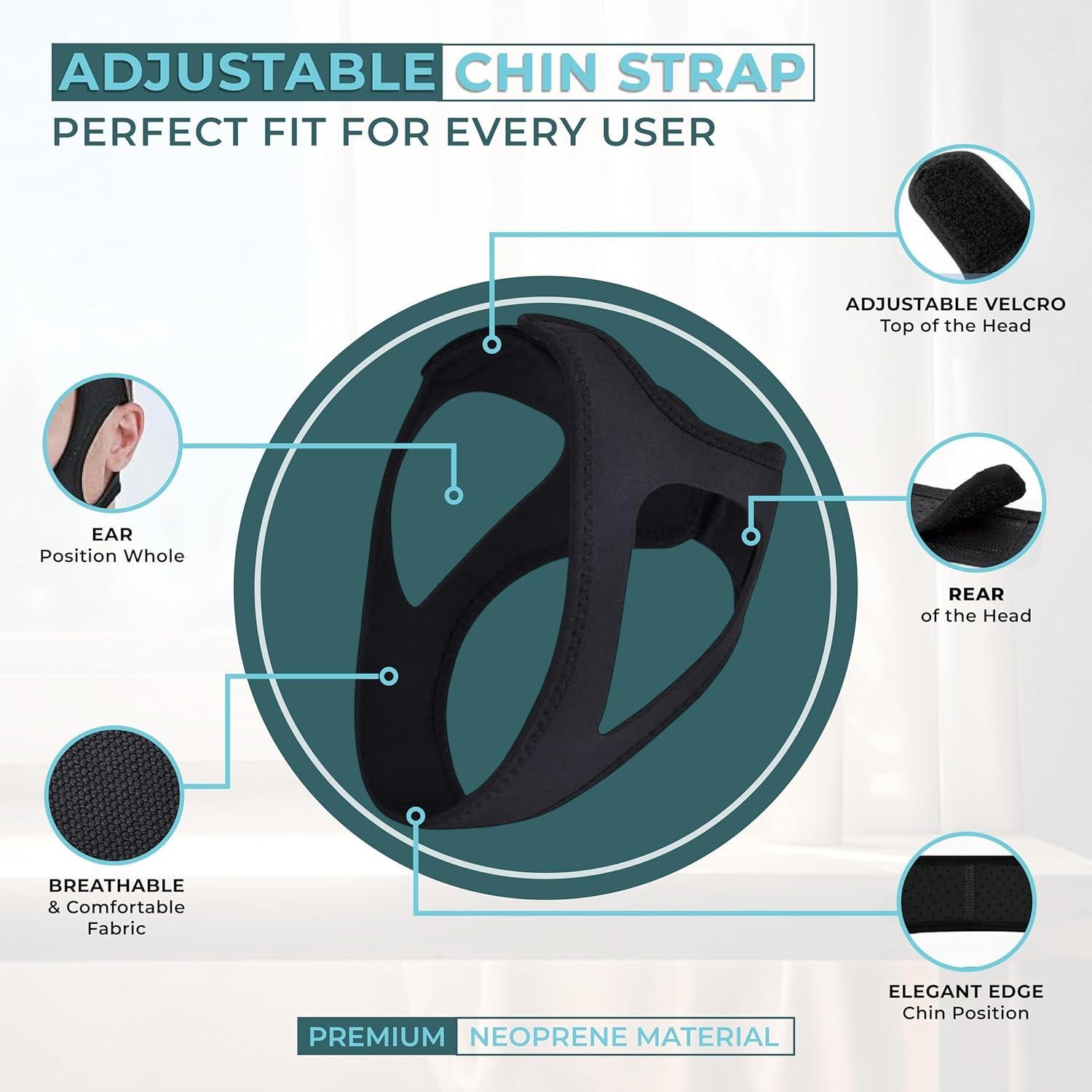 Correa de Barbilla Antironquidos Massner - Ajustable y Transpirable