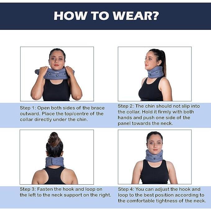 Collar Cervical Wonder Care Ajustable Suave Gris XL