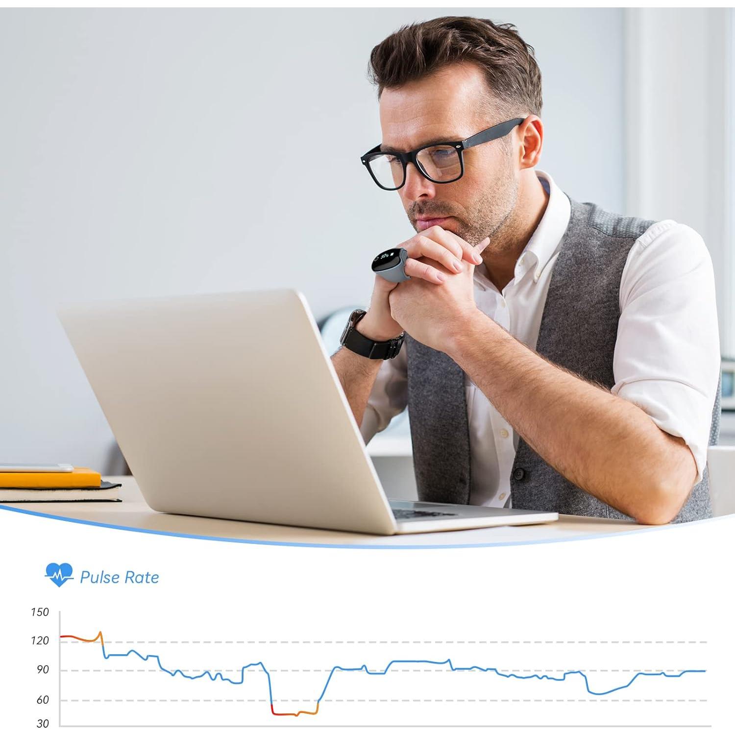 Oxímetro de Pulso Wellue O2ring Bluetooth Recargable 12.19x6.60cm