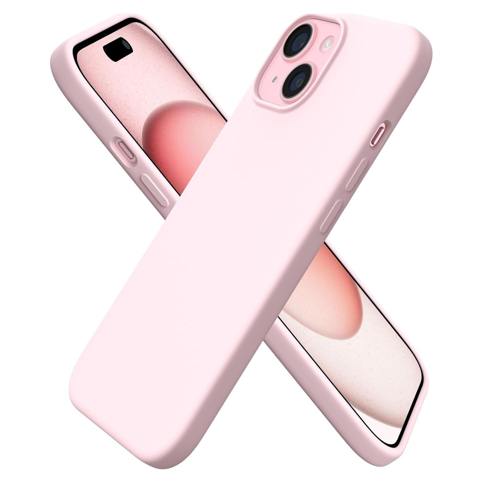 Funda Silicona ORNARTO para iPhone 15 6.1 Rosa Tiza