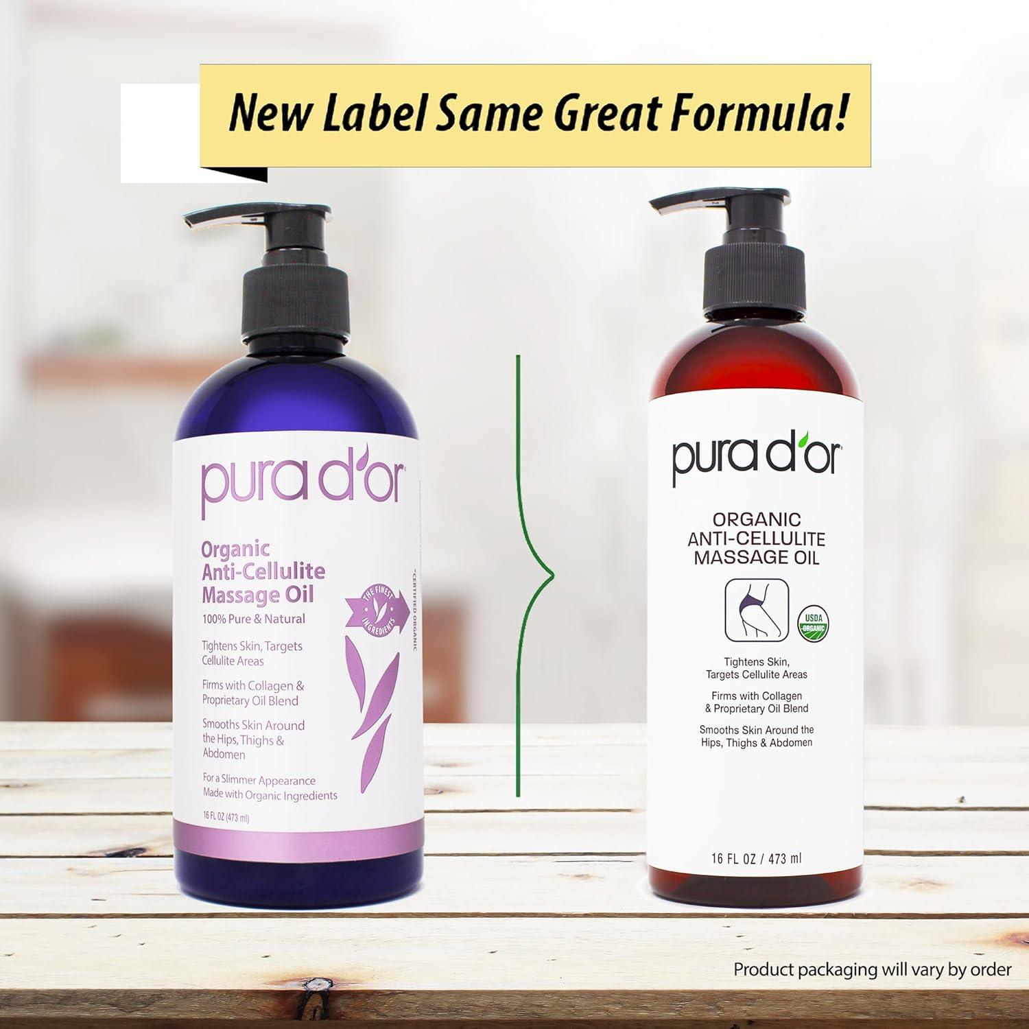 Aceite de Masaje Orgánico Anticelulitis PURA D'OR 473ml