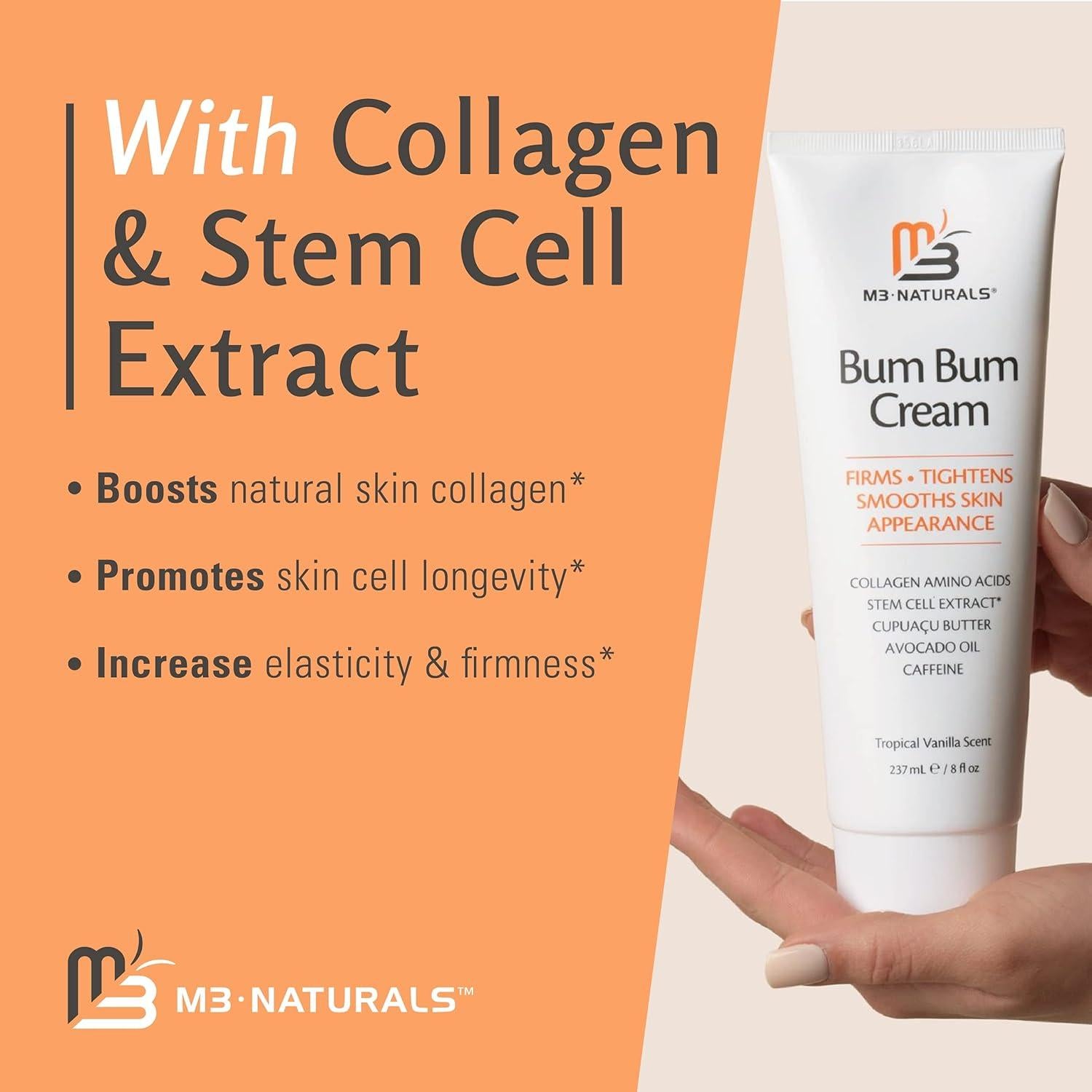 Crema Bum Bum M3 Naturals 236 ml reafirmante y anti celulitis