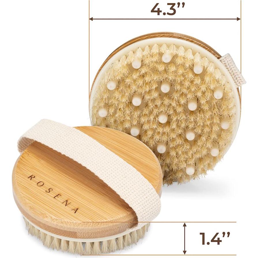 Cepillo Corporal de Cepillado Seco Rosena - Exfoliación y Drenaje Linfático