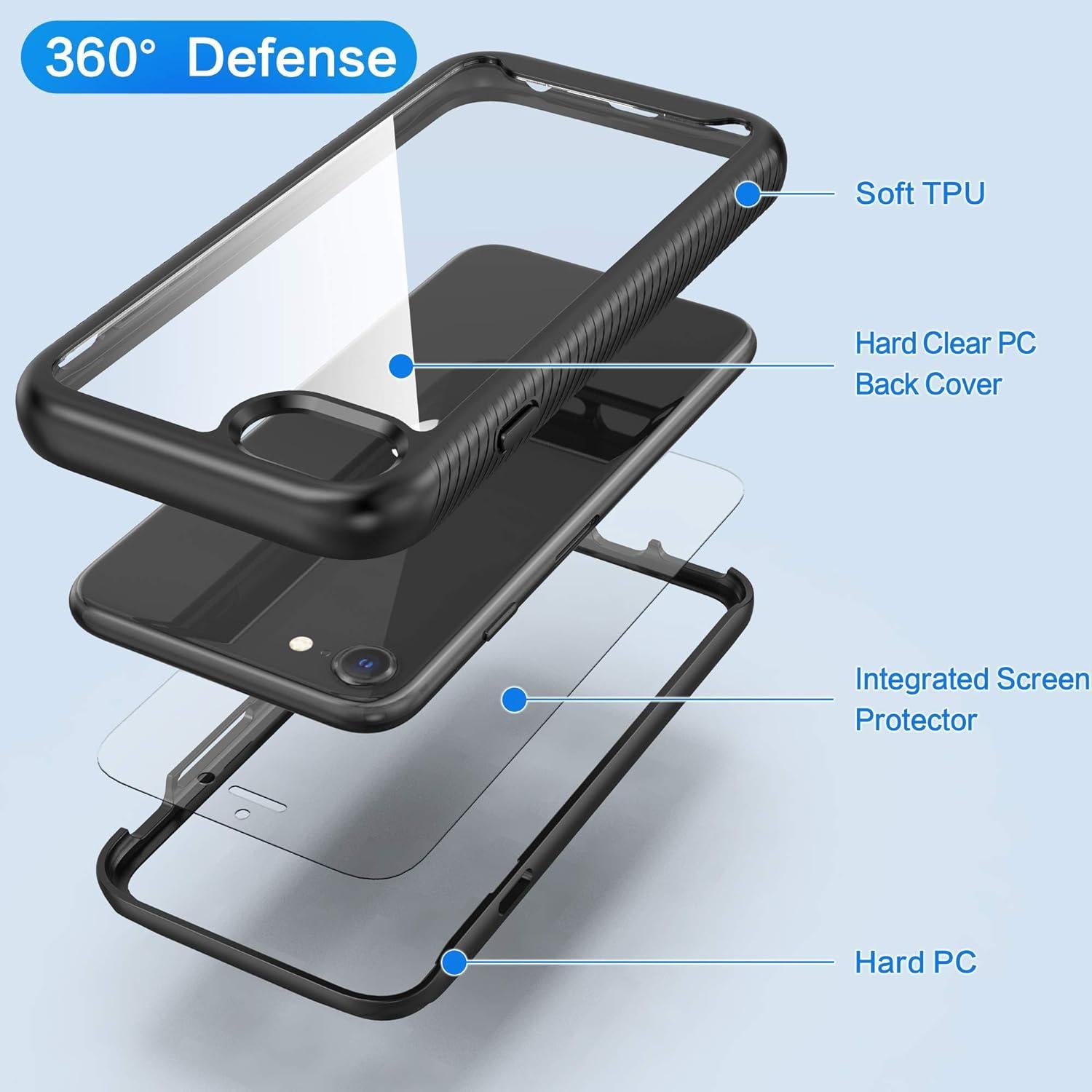 Funda IDweel para iPhone SE 2020/8/7 con Protector Pantalla