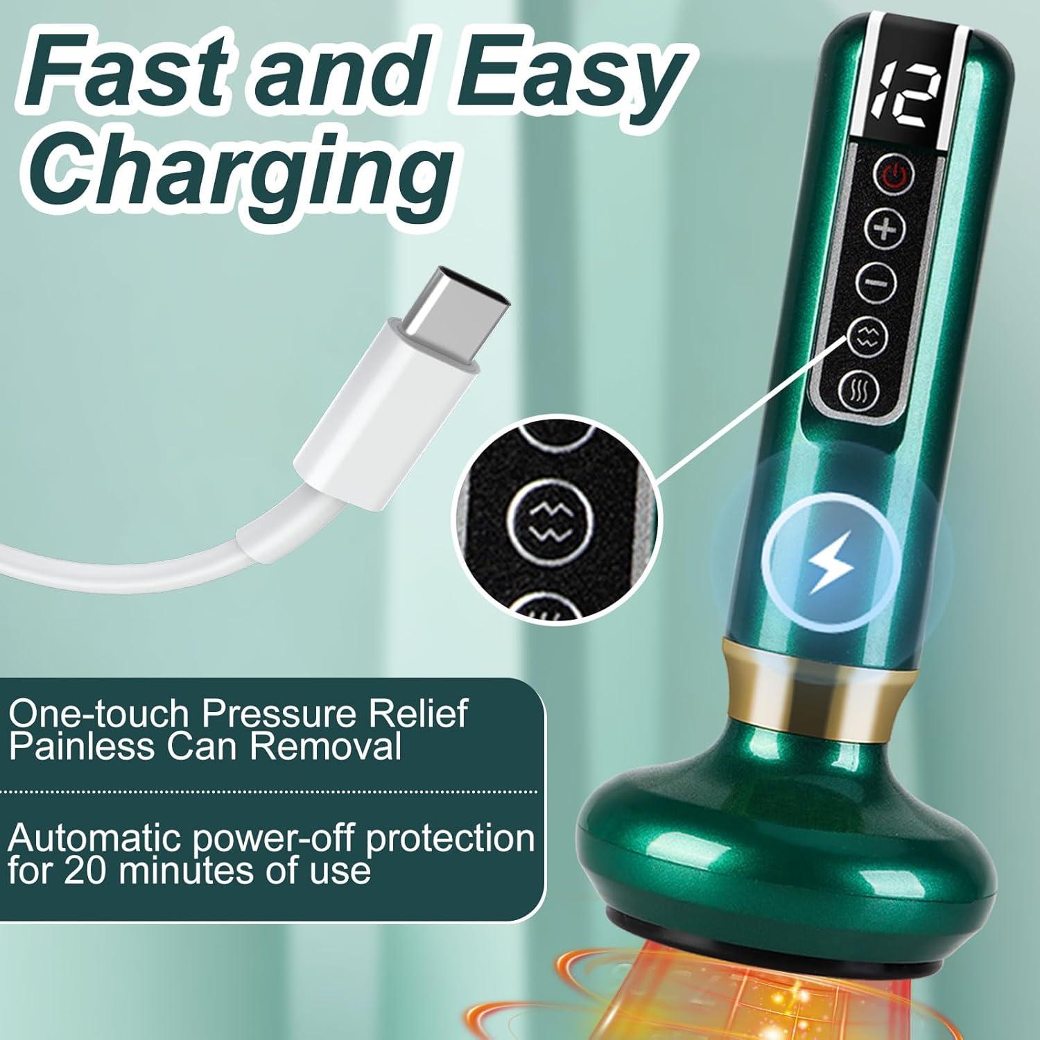 Masajeador Anti Celulitis Bluile Recargable 12 Modos Verde