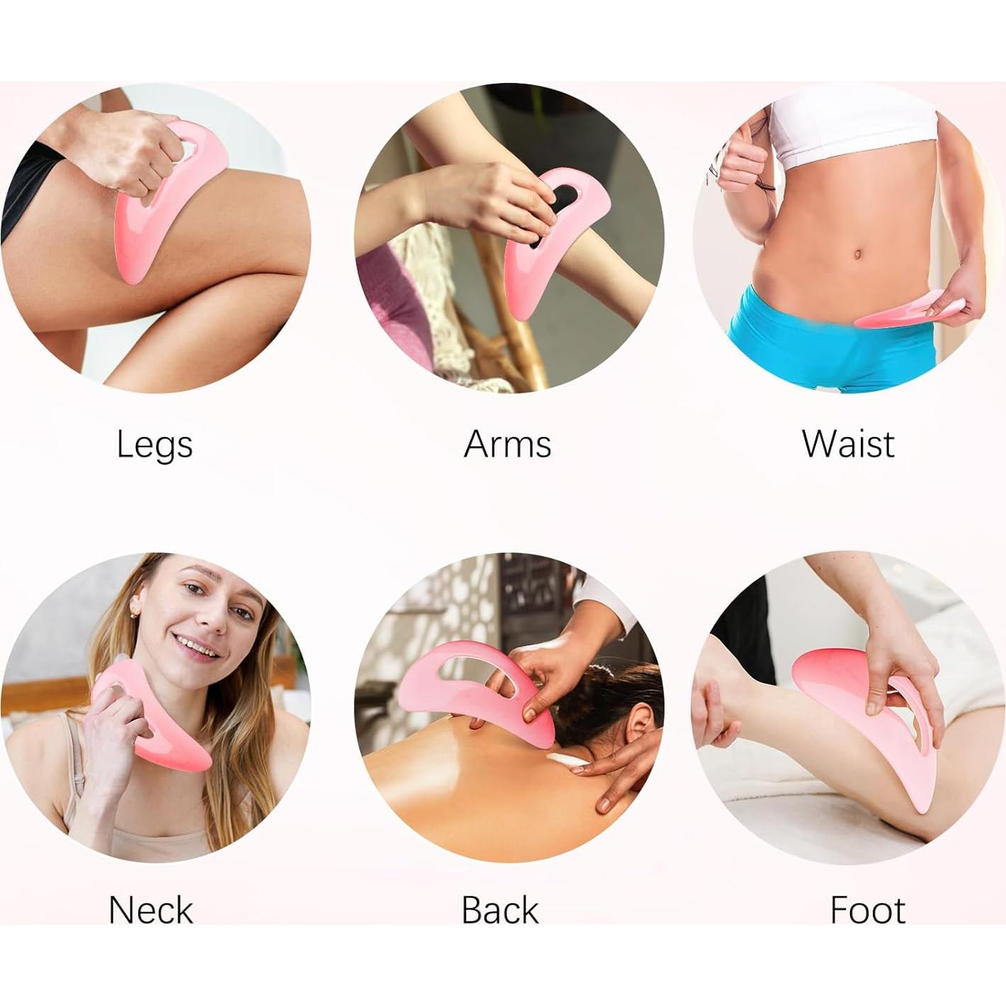 Masajeador Gua Sha AICNLY Grande Rosa Drenaje Linfático