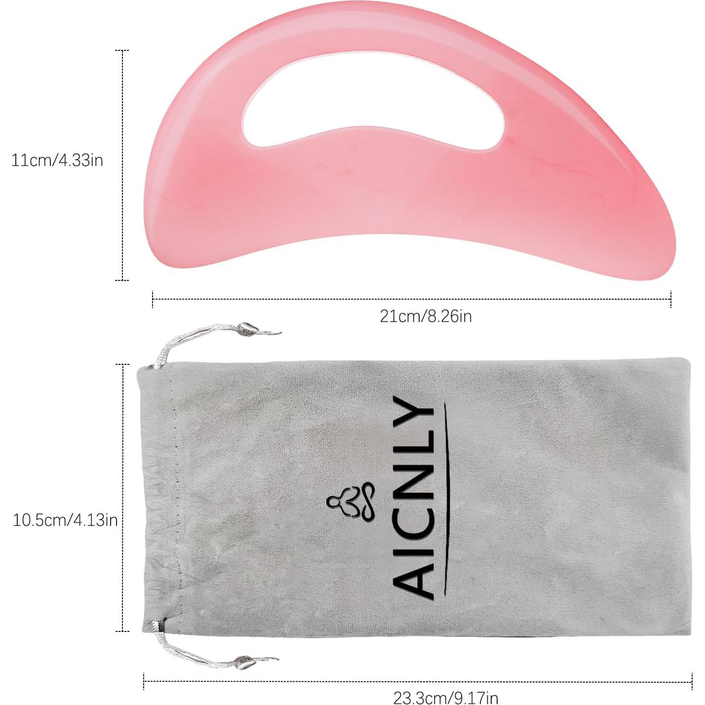 Masajeador Gua Sha AICNLY Grande Rosa Drenaje Linfático