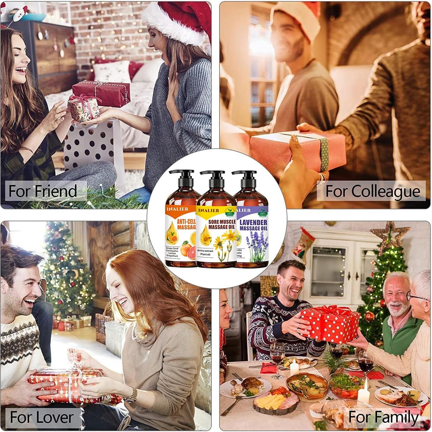 Set de Aceites de Masaje Inalier para Relajación y Spa
