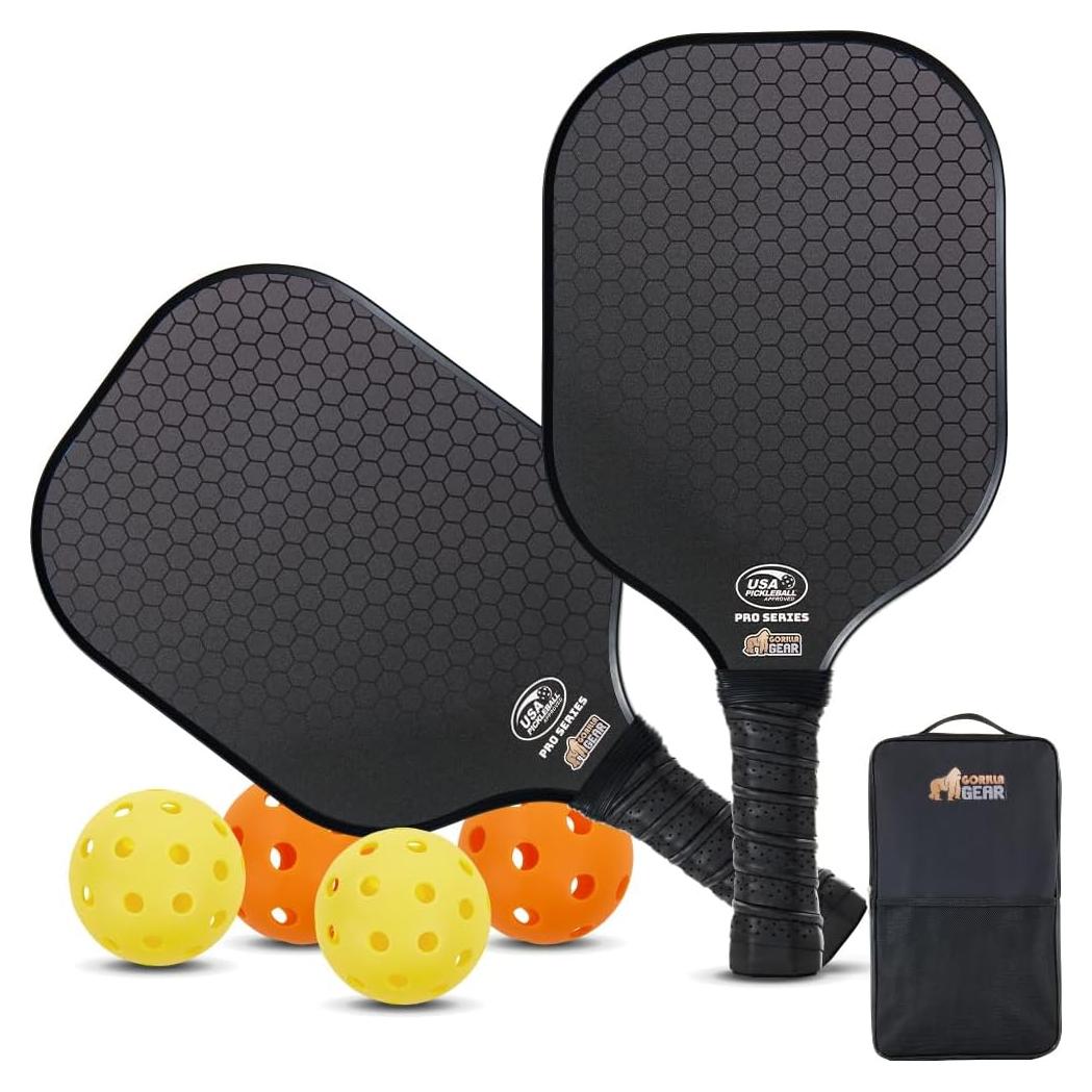 Conjunto de Pickleball GORILLA GRIP 2 Palas y 4 Pelotas