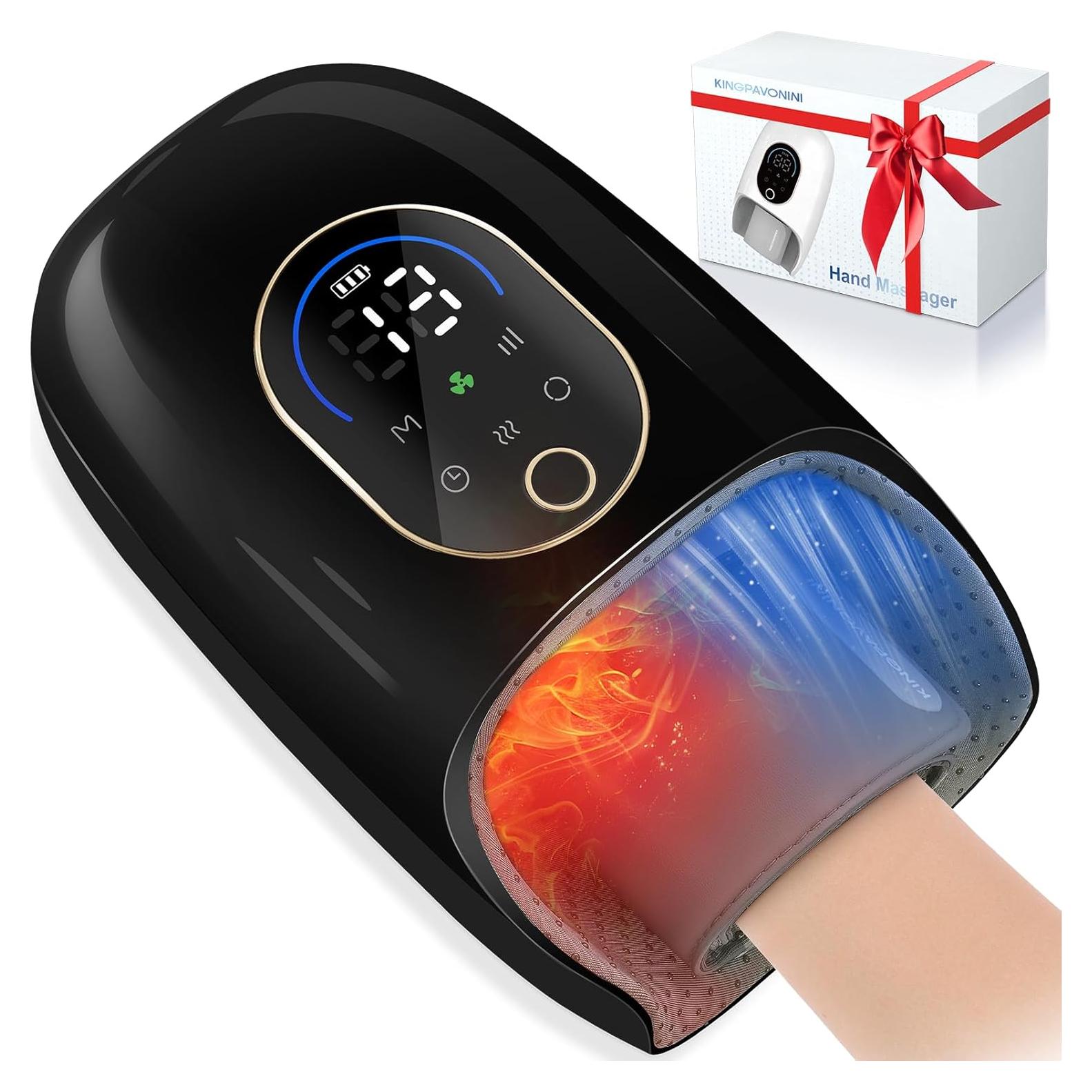 Masajeador de Manos KingPavonini Inalámbrico con Calor y Compresión