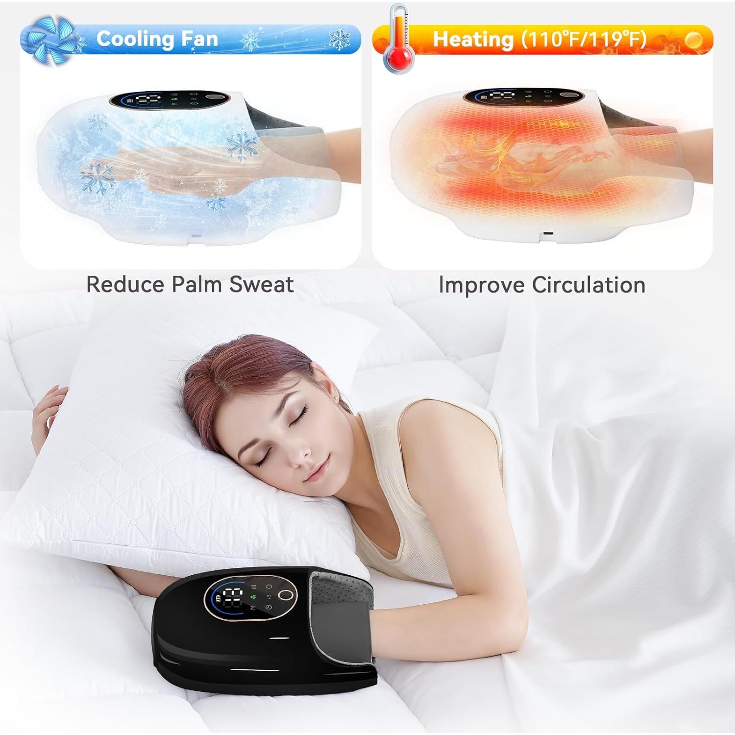 Masajeador de Manos KingPavonini Inalámbrico con Calor y Compresión