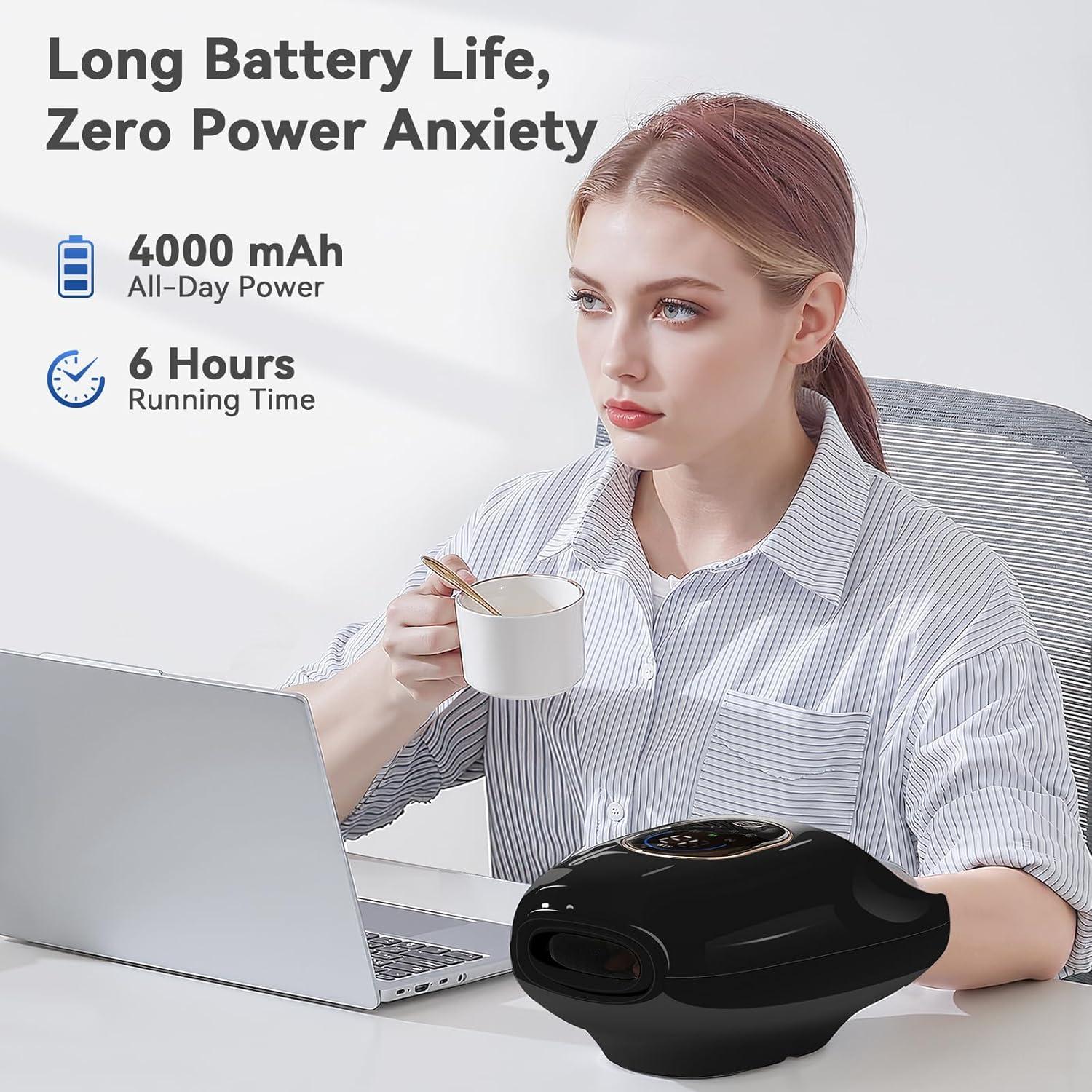 Masajeador de Manos KingPavonini Inalámbrico con Calor y Compresión