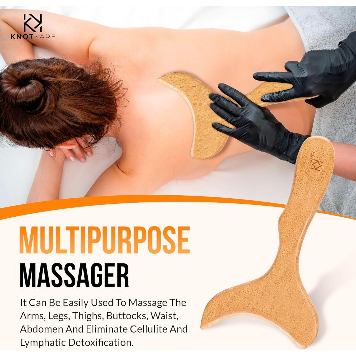 Kit de Masaje de Madera KNOTKARE 3 en 1 para Drenaje Linfático