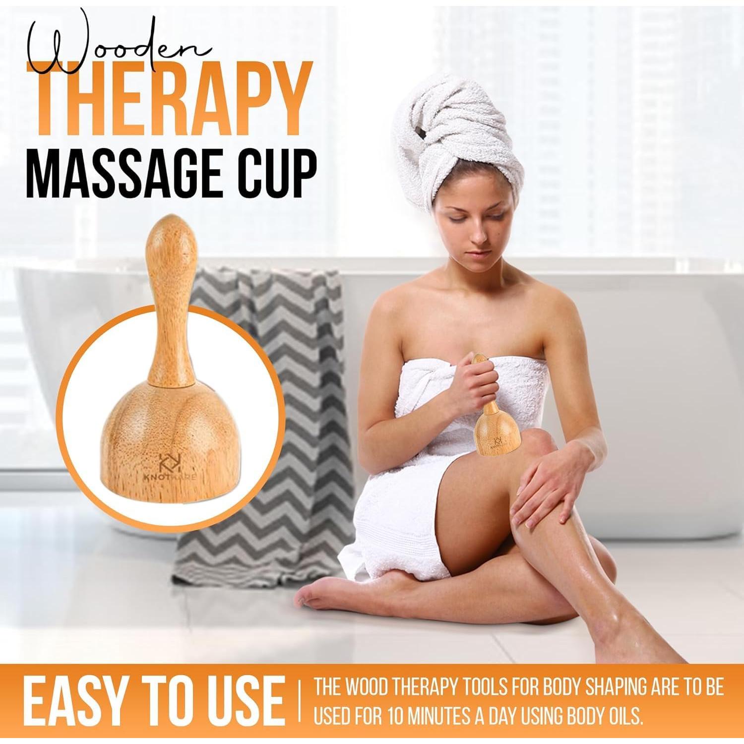 Kit de Masaje de Madera KNOTKARE 3 en 1 para Drenaje Linfático
