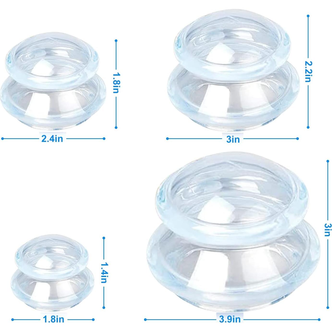 Juego de Ventosas de Silicona H-BDAY para Masaje y Celulitis