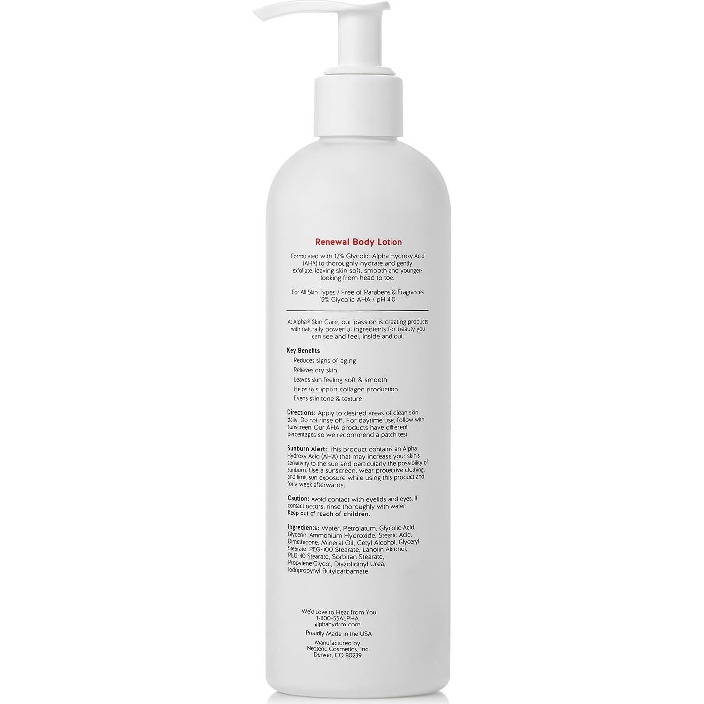 Loción Corporal Alpha Skin Care 12% Ácido Glicólico 355ml