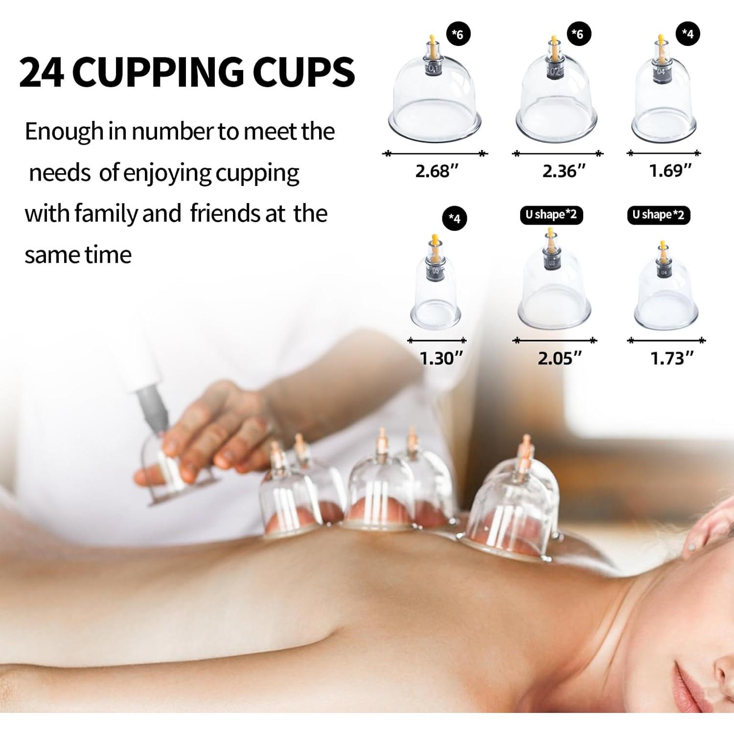 Kit de Ventosas Cupluw 24 Tazas para Masaje y Alivio Dolor