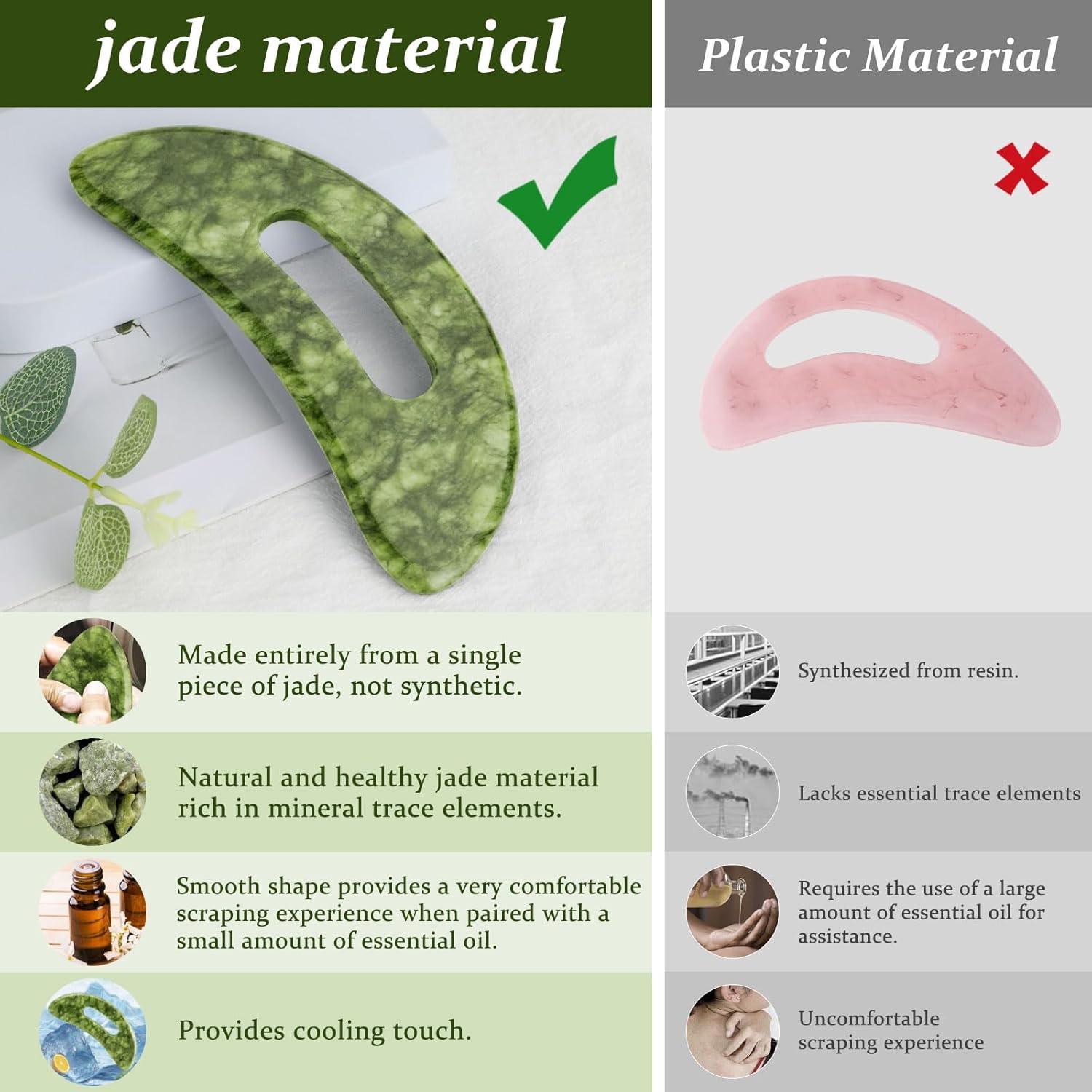 Gua Sha Jade Grande Ideayard para Drenaje Linfático