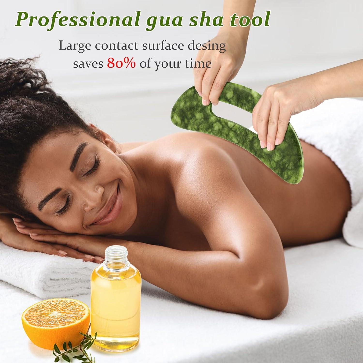 Gua Sha Jade Grande Ideayard para Drenaje Linfático