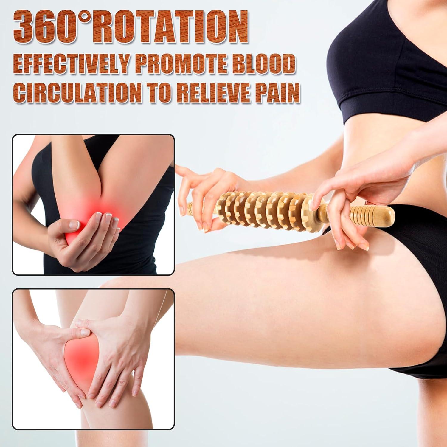 Rodillo de Masaje de Madera KintKita 9 Rodillos Anticelulitis