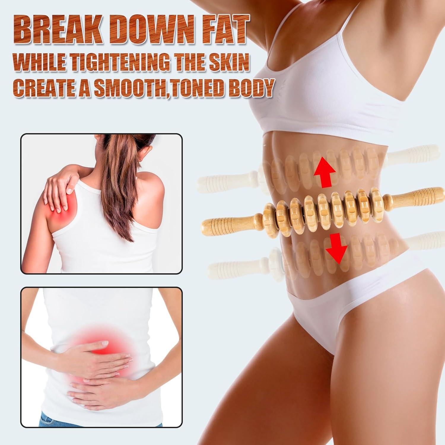 Rodillo de Masaje de Madera KintKita 9 Rodillos Anticelulitis