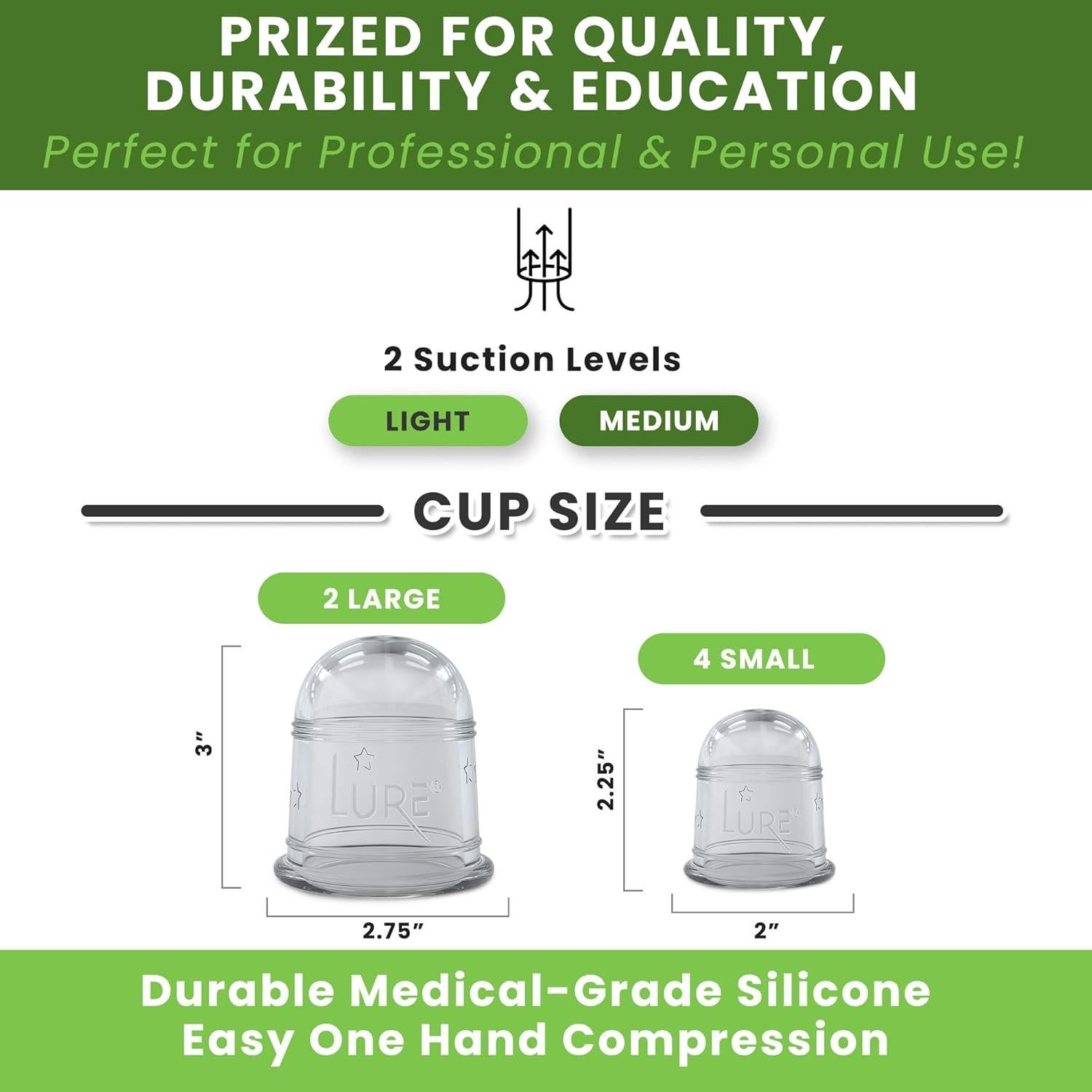 Juego de Ventosas de Silicona Lure ZEN 6 Piezas Masaje