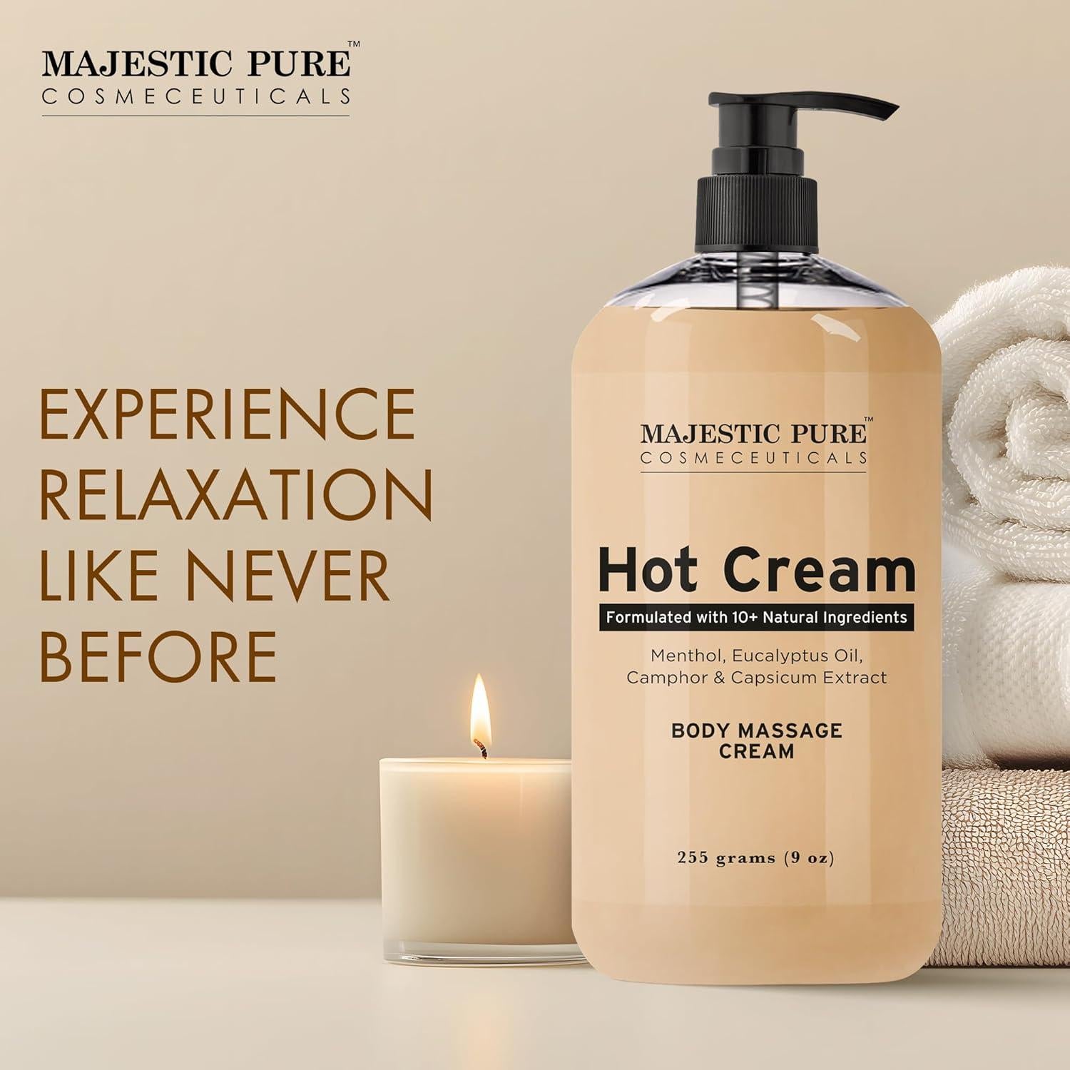 Crema Caliente Majestic Pure 300g Anticelulitis Hidratante